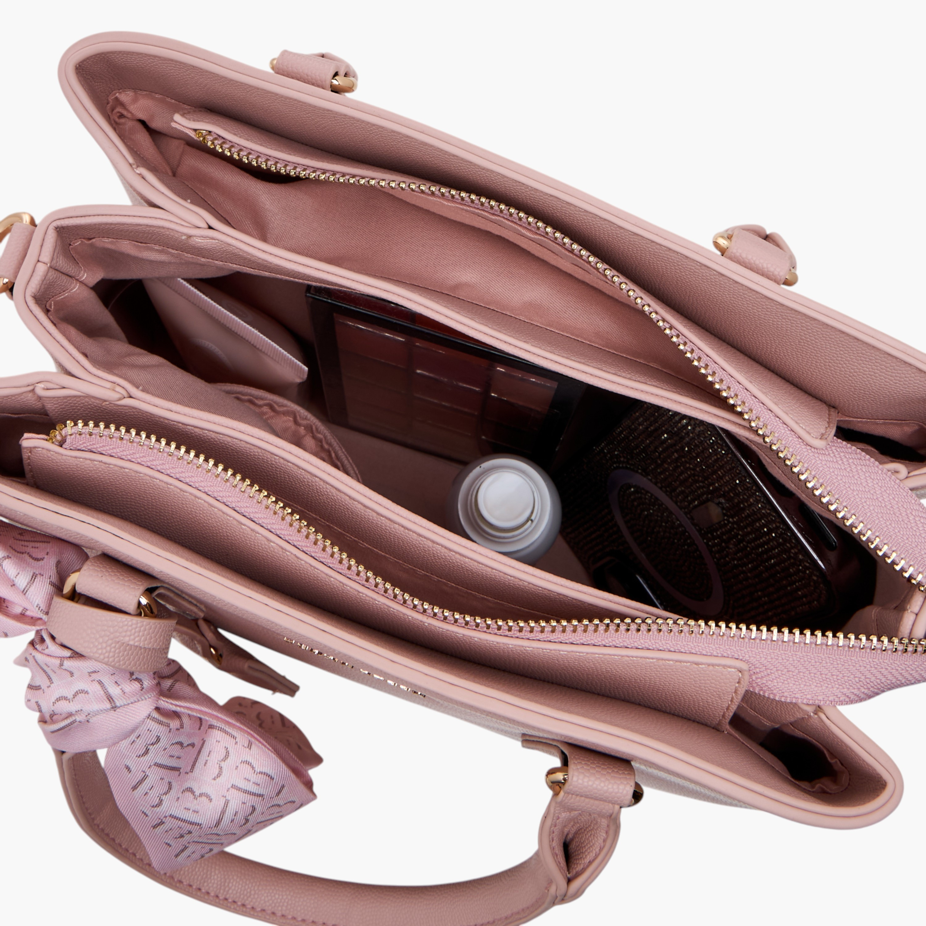 Flora Bella Scarf Accent Tote Bag with Double Handle and Zip Closure-women-bagsandwallets-handbags-image-8