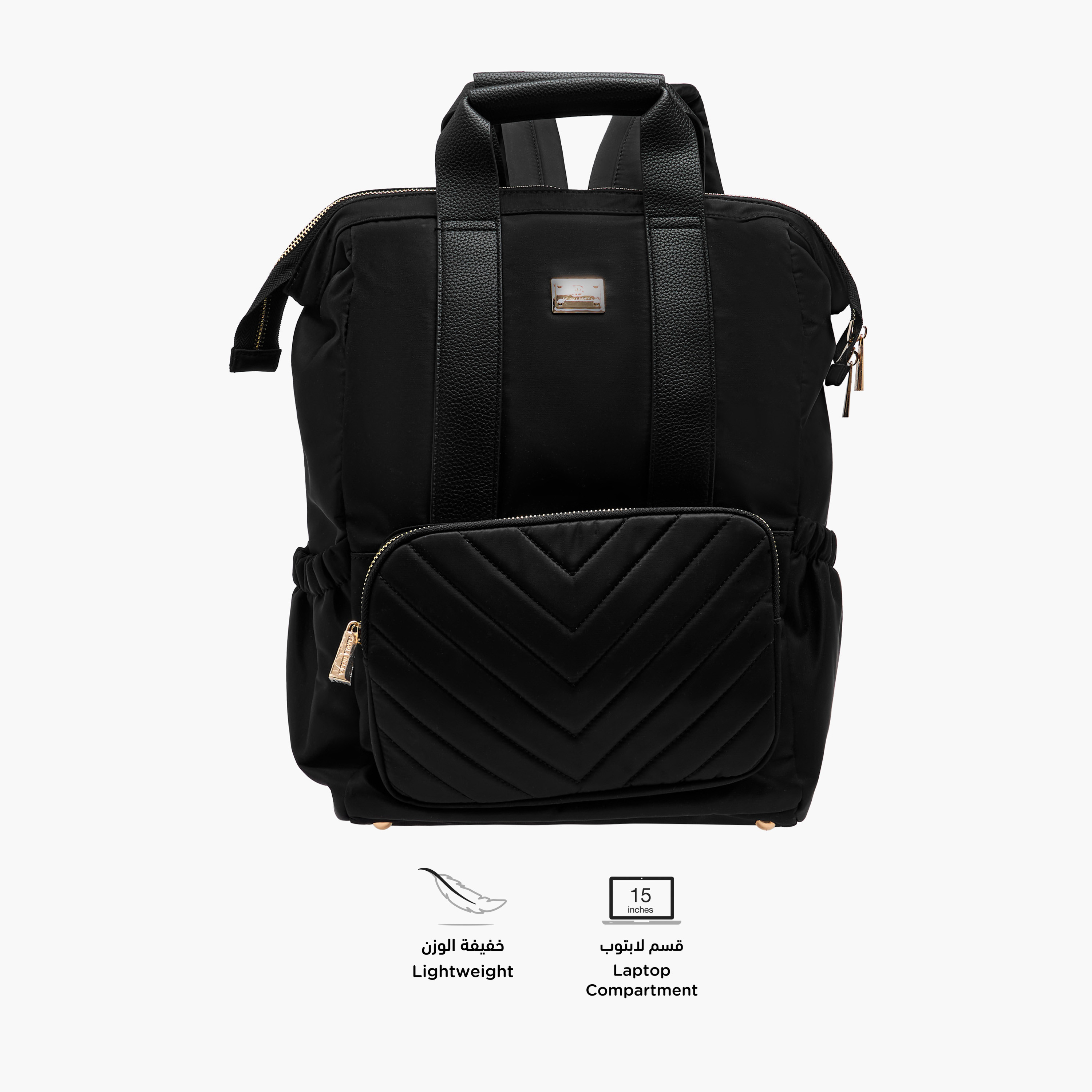 Flora Bella Textured Backpack with Adjustable Straps and Zip Closure - 15x28x39 cm-women-bagsandwallets-backpacks-image-5