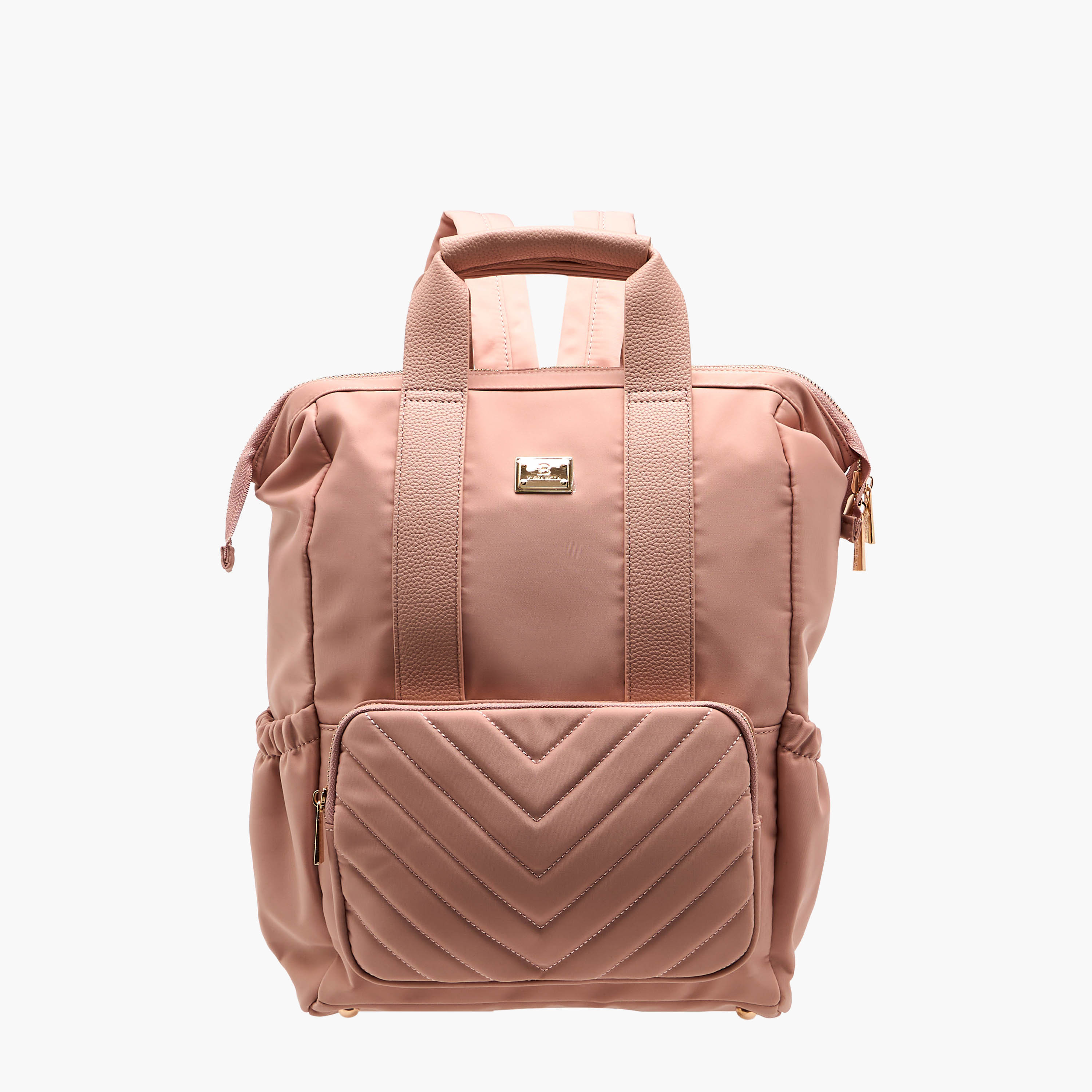 Flora Bella Textured Backpack with Adjustable Straps and Zip Closure - 15x28x39 cm-women-bagsandwallets-backpacks-image-1