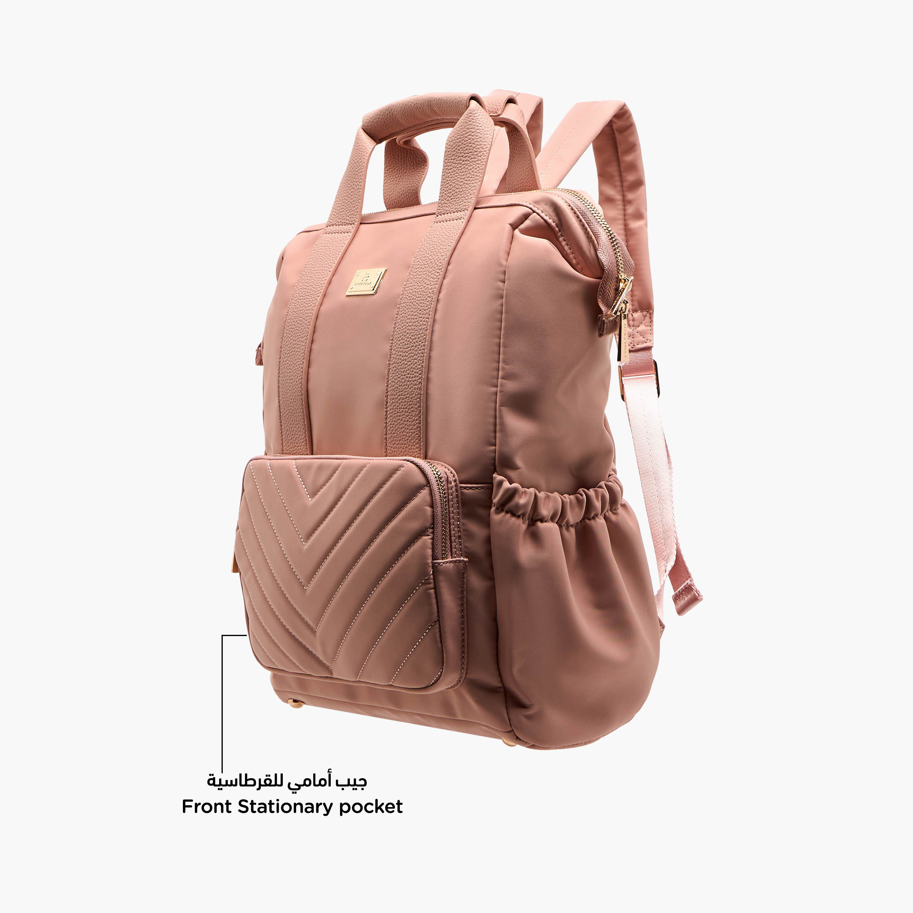 Flora Bella Textured Backpack with Adjustable Straps and Zip Closure - 15x28x39 cm-women-bagsandwallets-backpacks-image-6