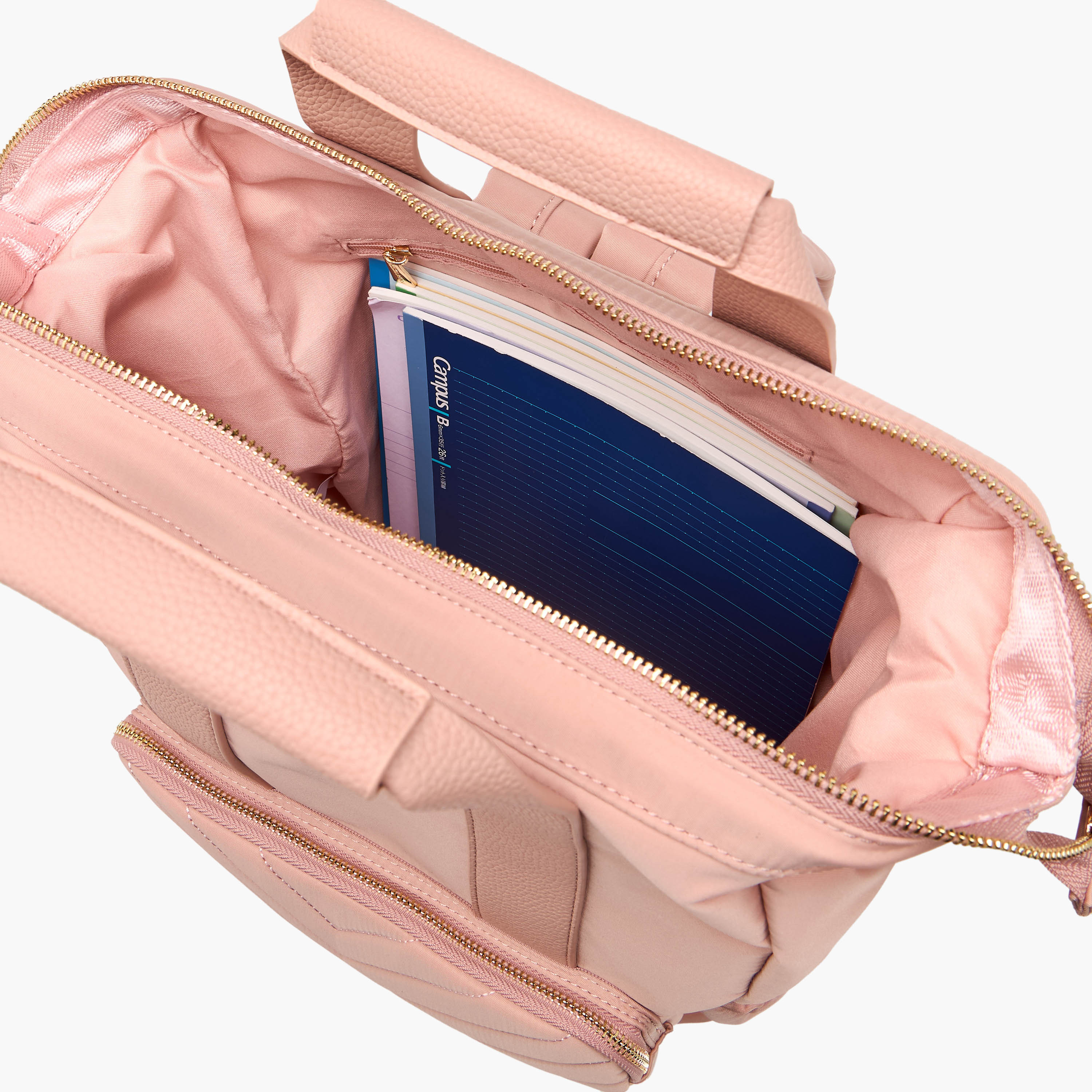 Flora Bella Textured Backpack with Adjustable Straps and Zip Closure - 15x28x39 cm-women-bagsandwallets-backpacks-image-9