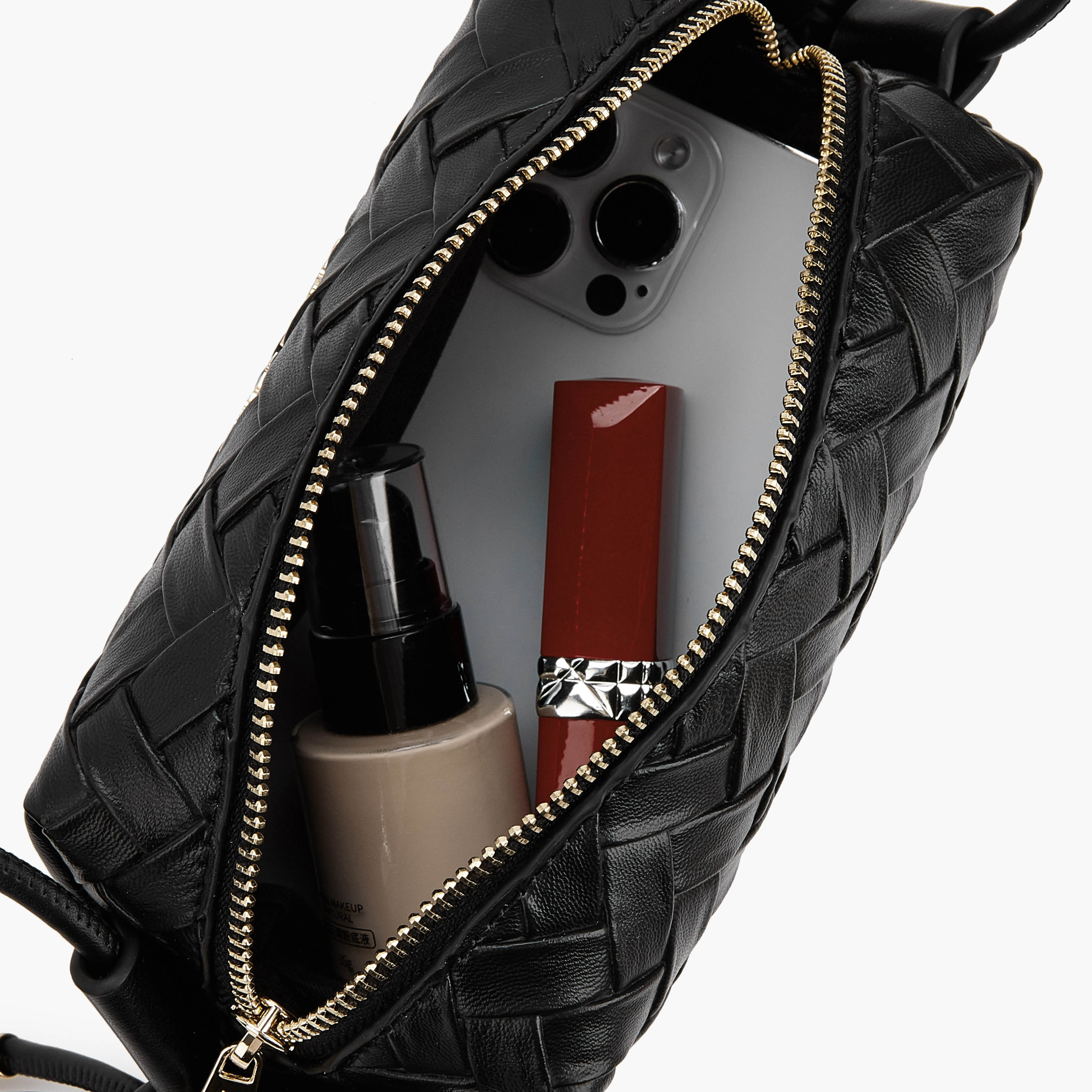 Flora Bella Textured Crossbody Bag with Sling Handle and Zip Closure-women-bagsandwallets-handbags-image-7
