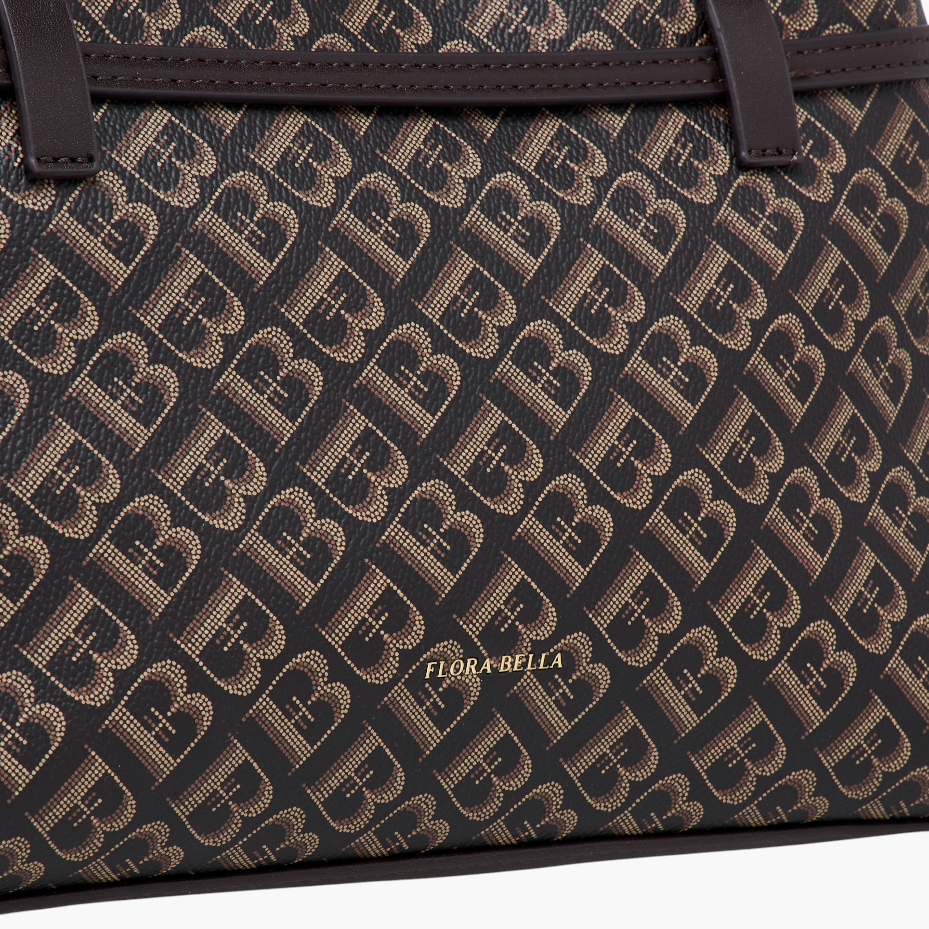 Flora Bella Monogram Print Tote Bag with Detachable Strap and Zip Closure-women-bagsandwallets-handbags-image-6