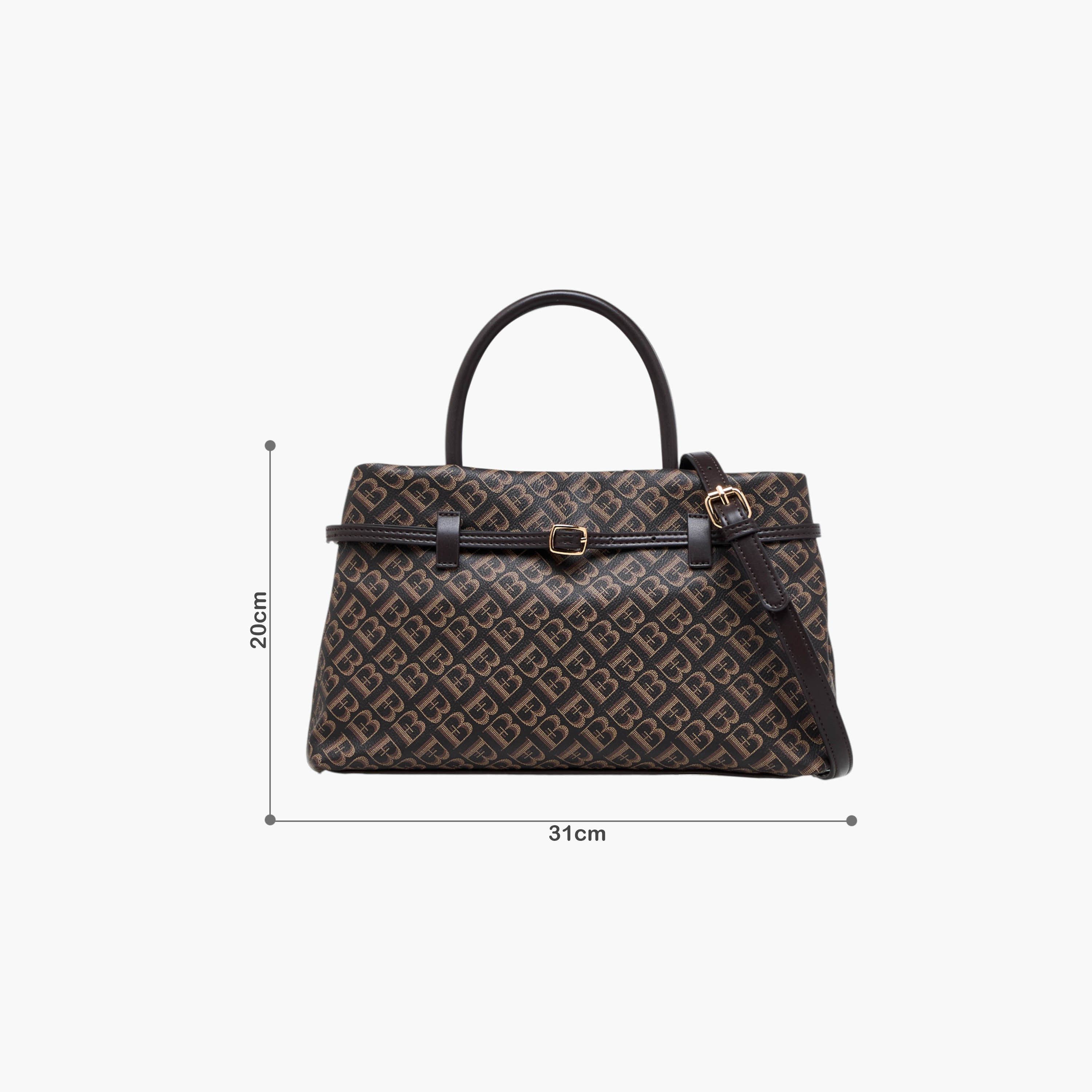 Flora Bella Monogram Print Tote Bag with Detachable Strap and Zip Closure-women-bagsandwallets-handbags-image-2