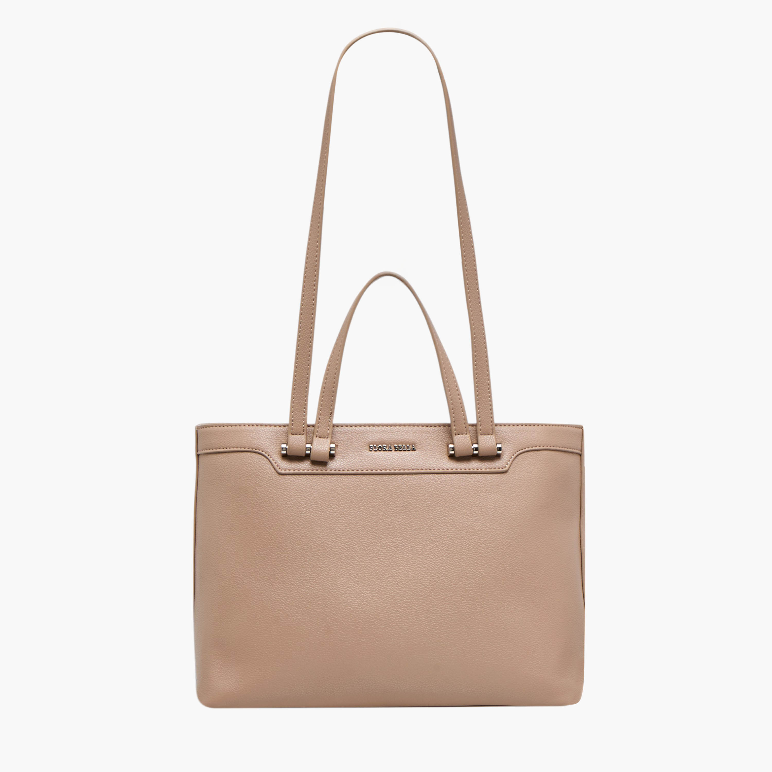 شنطة توتي سادة بمقبض مزدوج وسحاب إغلاق من فلورا بيلا-women-bagsandwallets-handbags-image-1