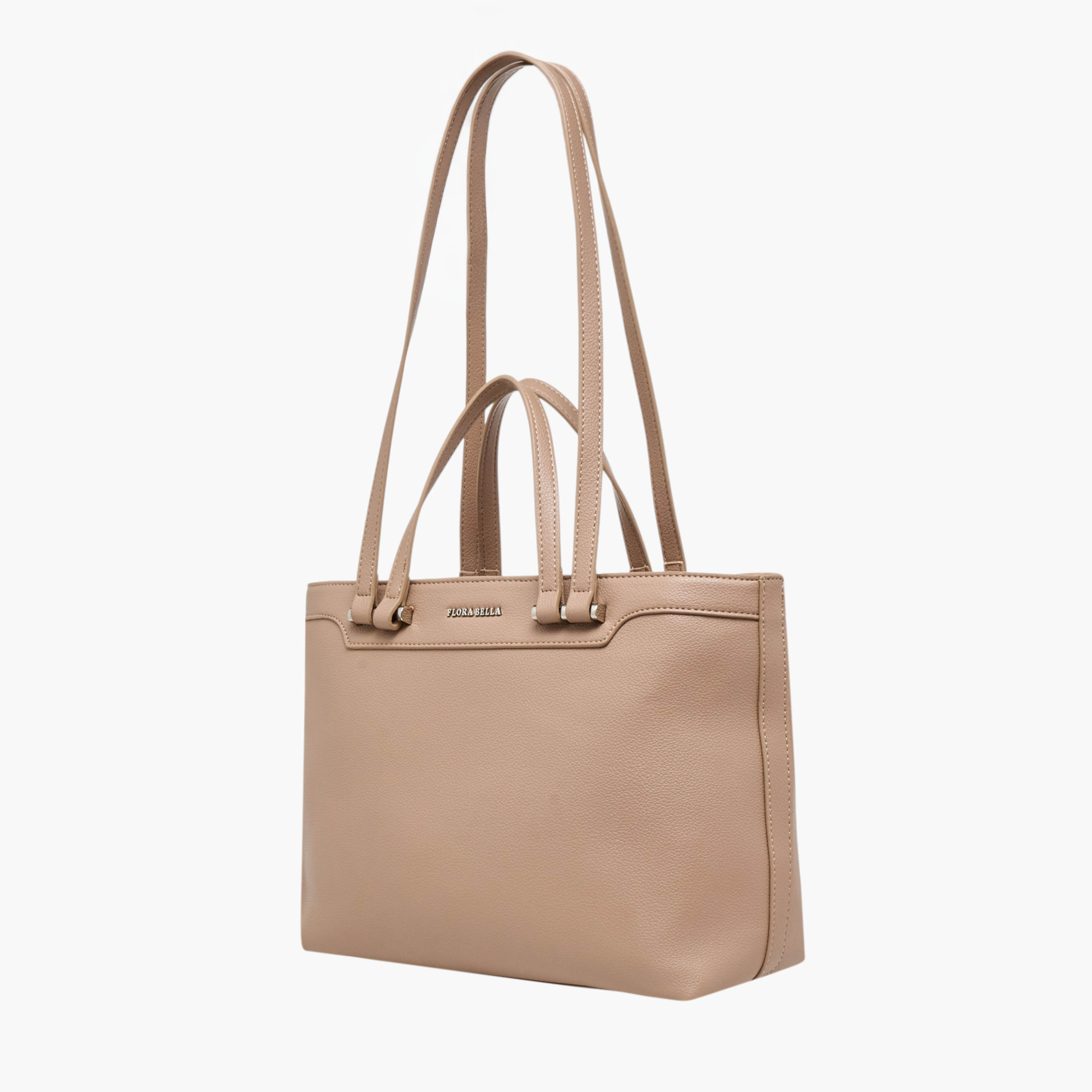 شنطة توتي سادة بمقبض مزدوج وسحاب إغلاق من فلورا بيلا-women-bagsandwallets-handbags-image-3