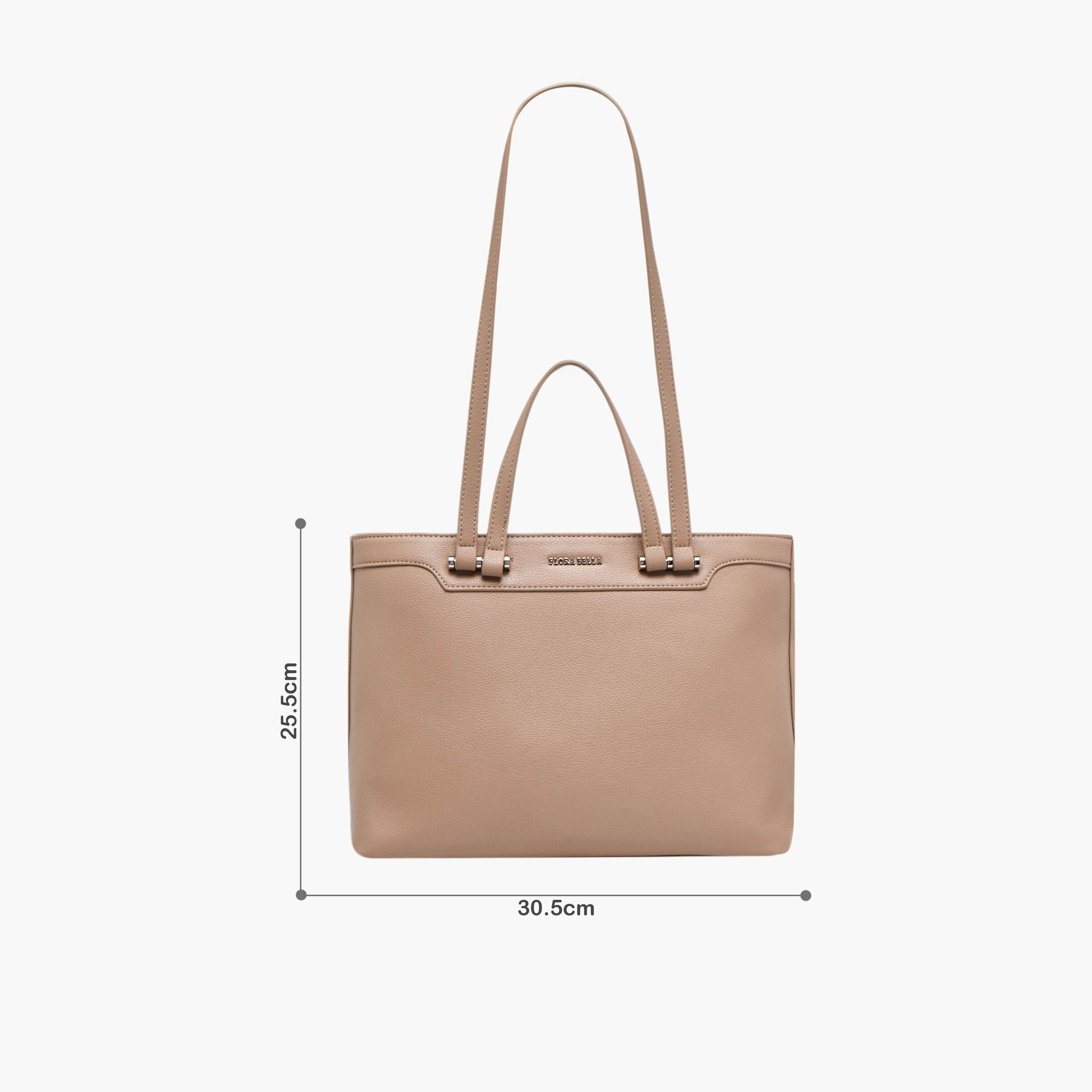 شنطة توتي سادة بمقبض مزدوج وسحاب إغلاق من فلورا بيلا-women-bagsandwallets-handbags-image-2