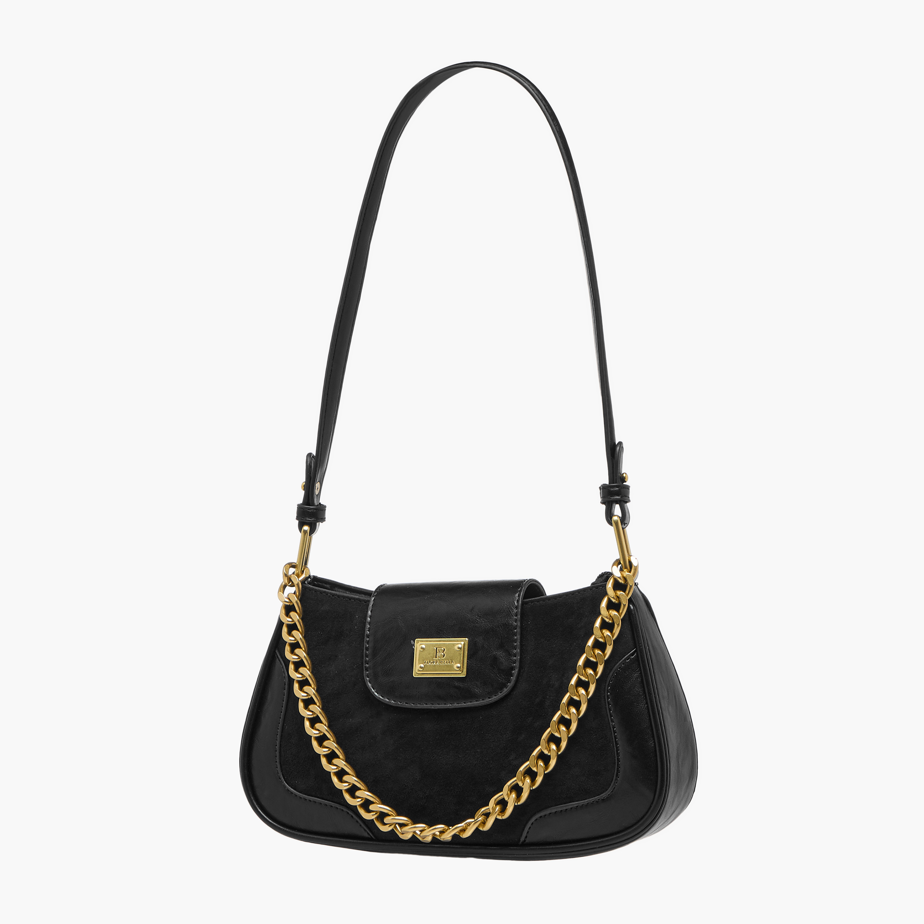 شنطة كتف سادة بمقبض حزام وإغلاق بطيّة من فلورا بيلا-women-bagsandwallets-handbags-image-3