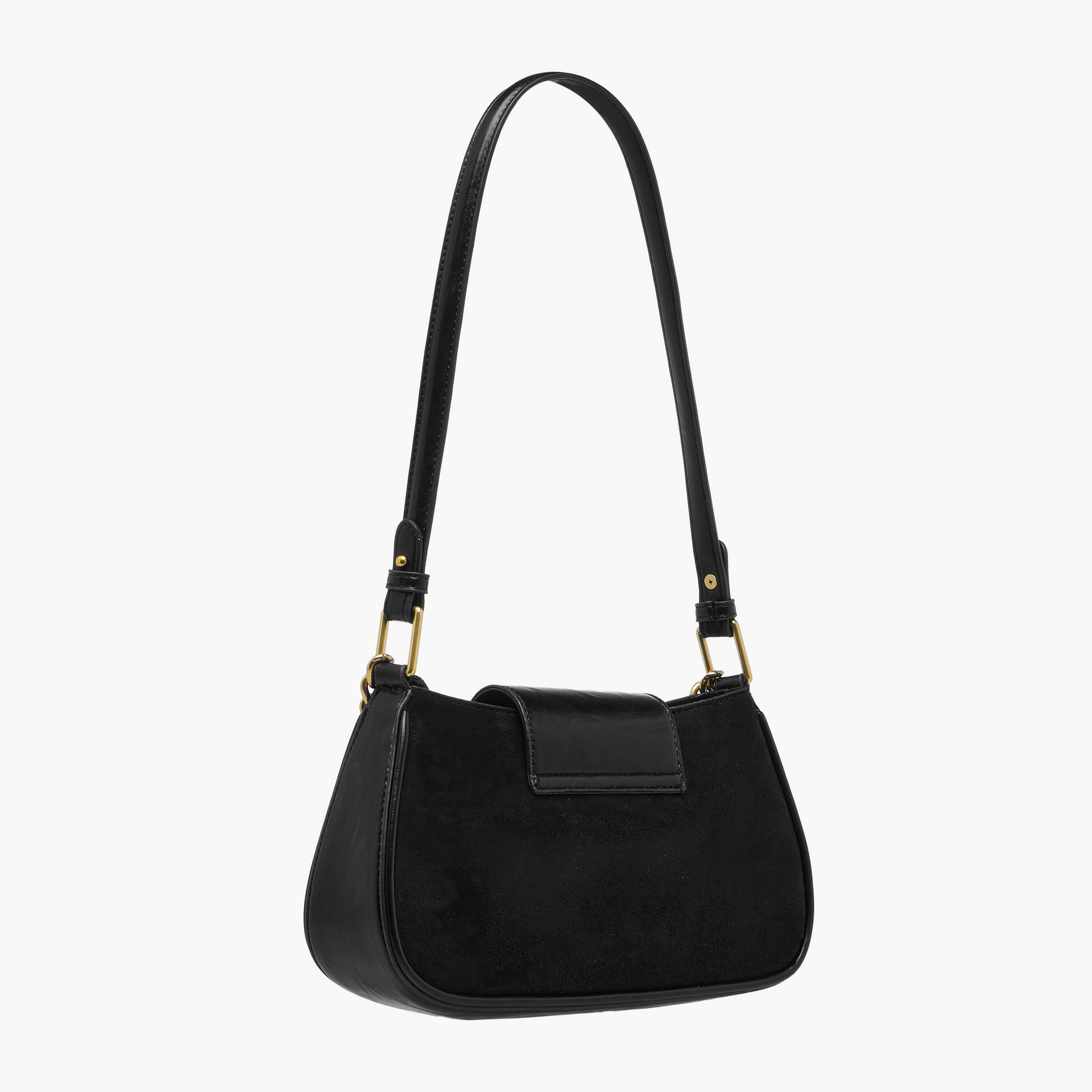 شنطة كتف سادة بمقبض حزام وإغلاق بطيّة من فلورا بيلا-women-bagsandwallets-handbags-image-4