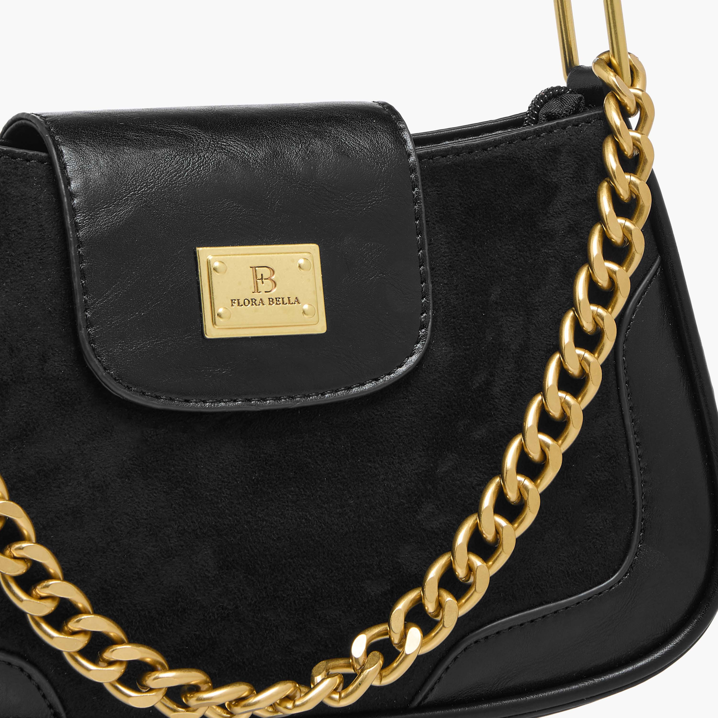 شنطة كتف سادة بمقبض حزام وإغلاق بطيّة من فلورا بيلا-women-bagsandwallets-handbags-image-5