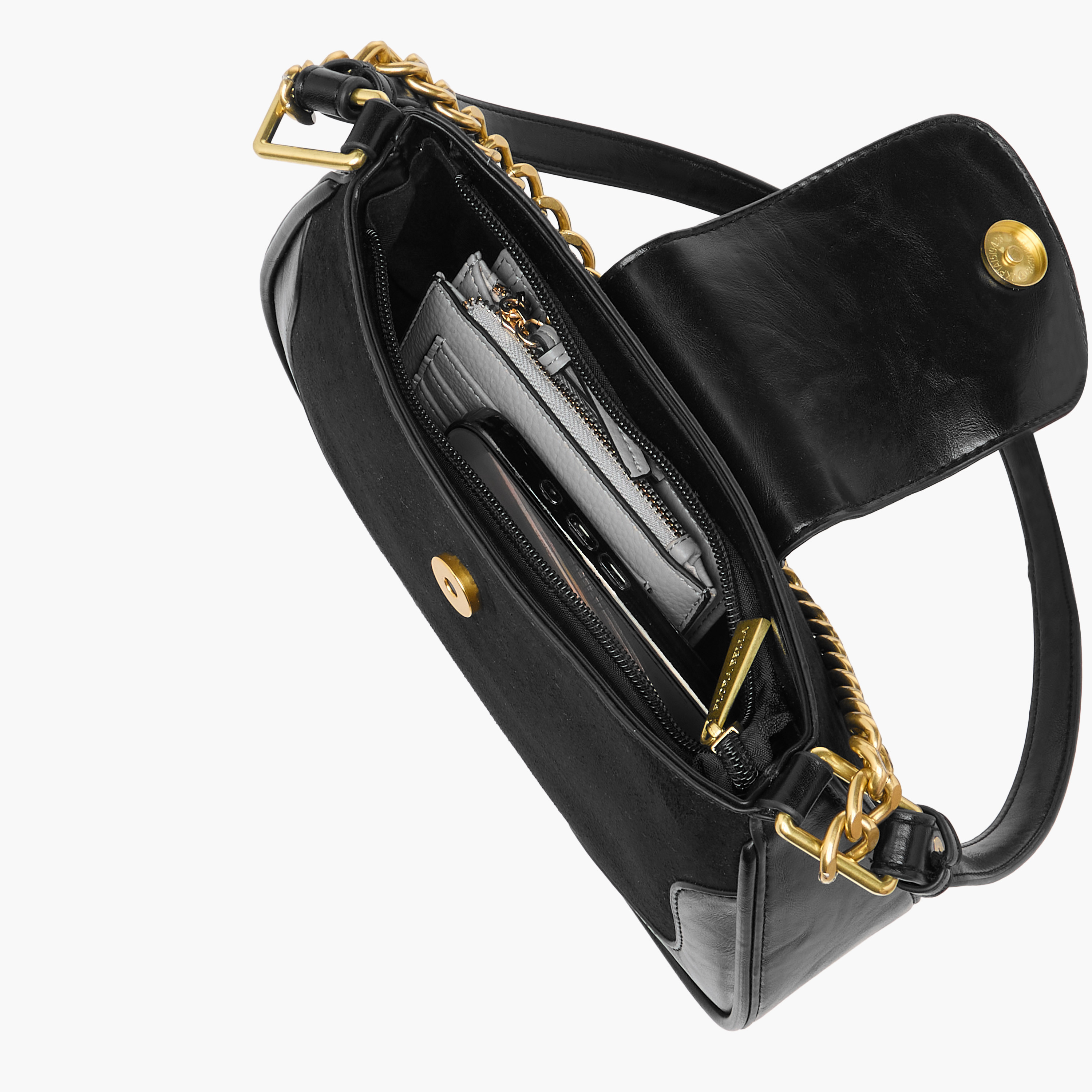 شنطة كتف سادة بمقبض حزام وإغلاق بطيّة من فلورا بيلا-women-bagsandwallets-handbags-image-8