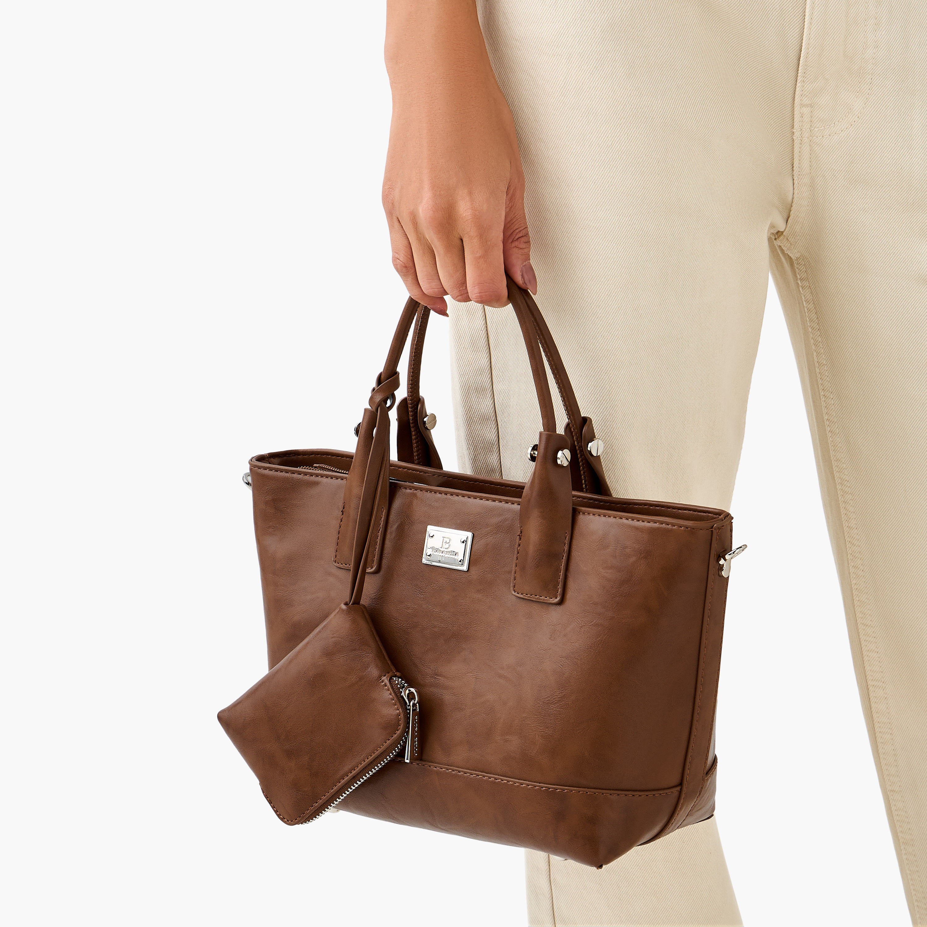 Flora Bella Solid Tote Bag with Detachable Strap and Pouch-women-bagsandwallets-handbags-image-9