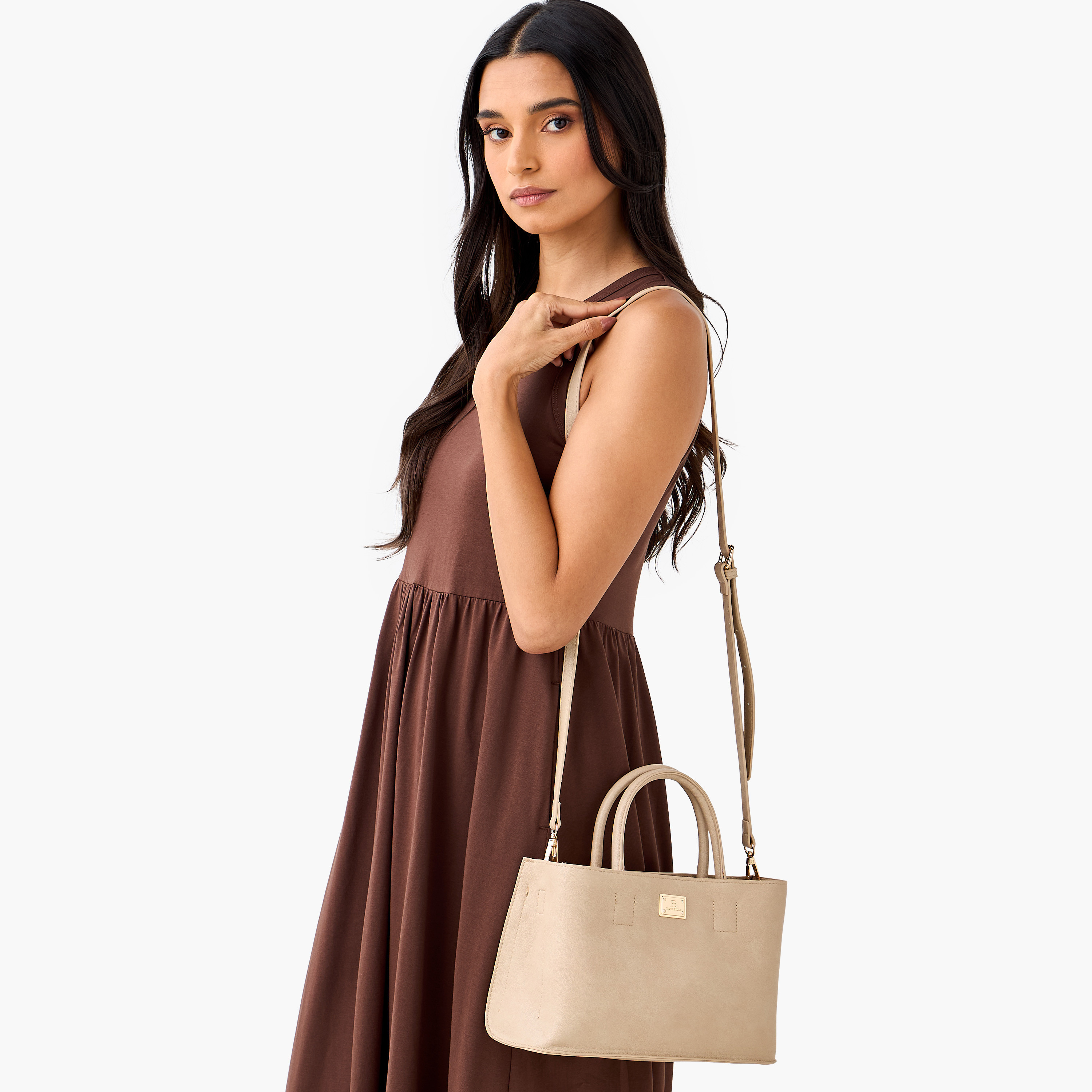 شنطة توتي سادة بحزام قابل للتعديل وسنطة صغيرة قابلة للفصل من فلورا بيلا-women-bagsandwallets-handbags-image-2