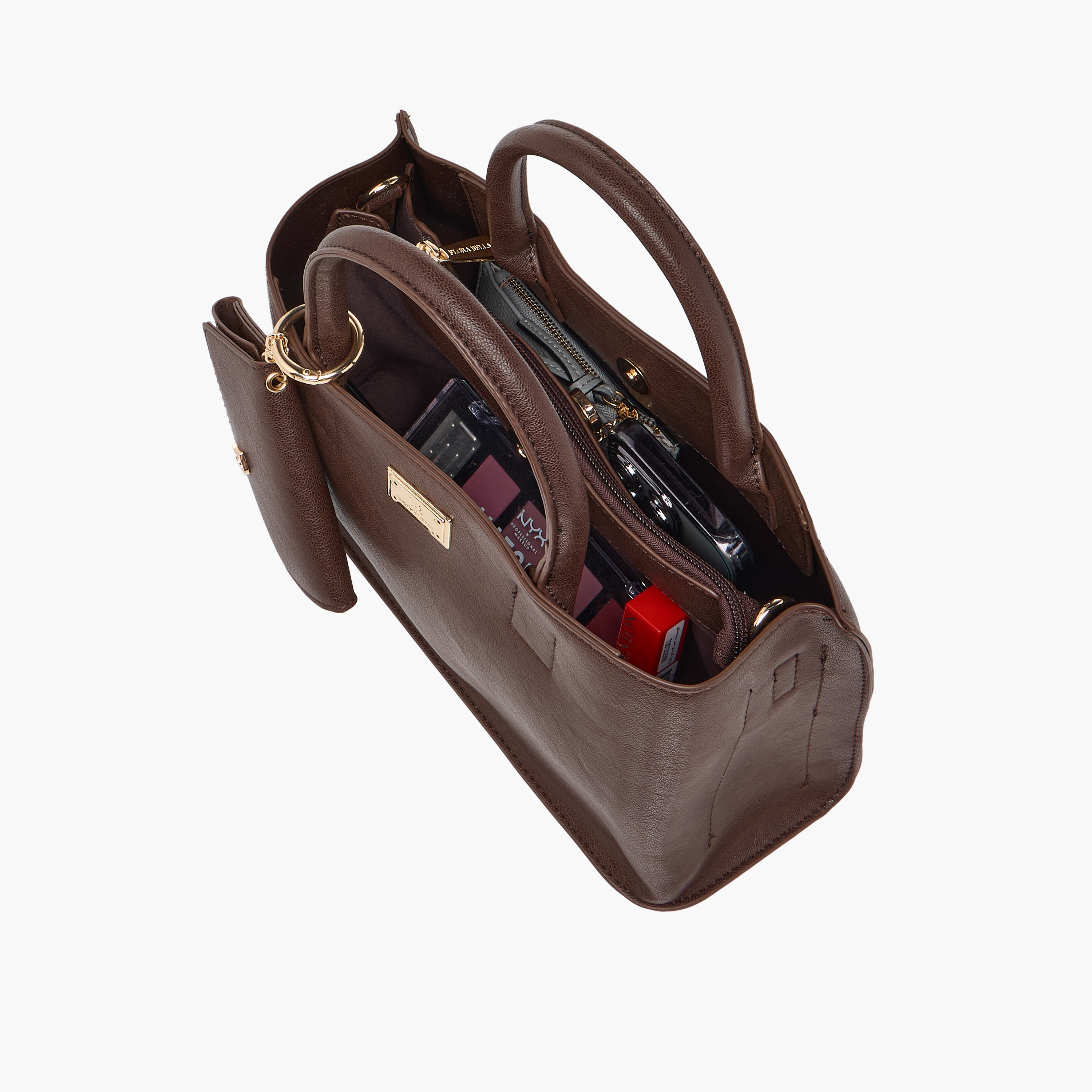 Flora Bella Solid Tote Bag with Adjustable Strap and Detachable Pouch-women-bagsandwallets-handbags-image-8
