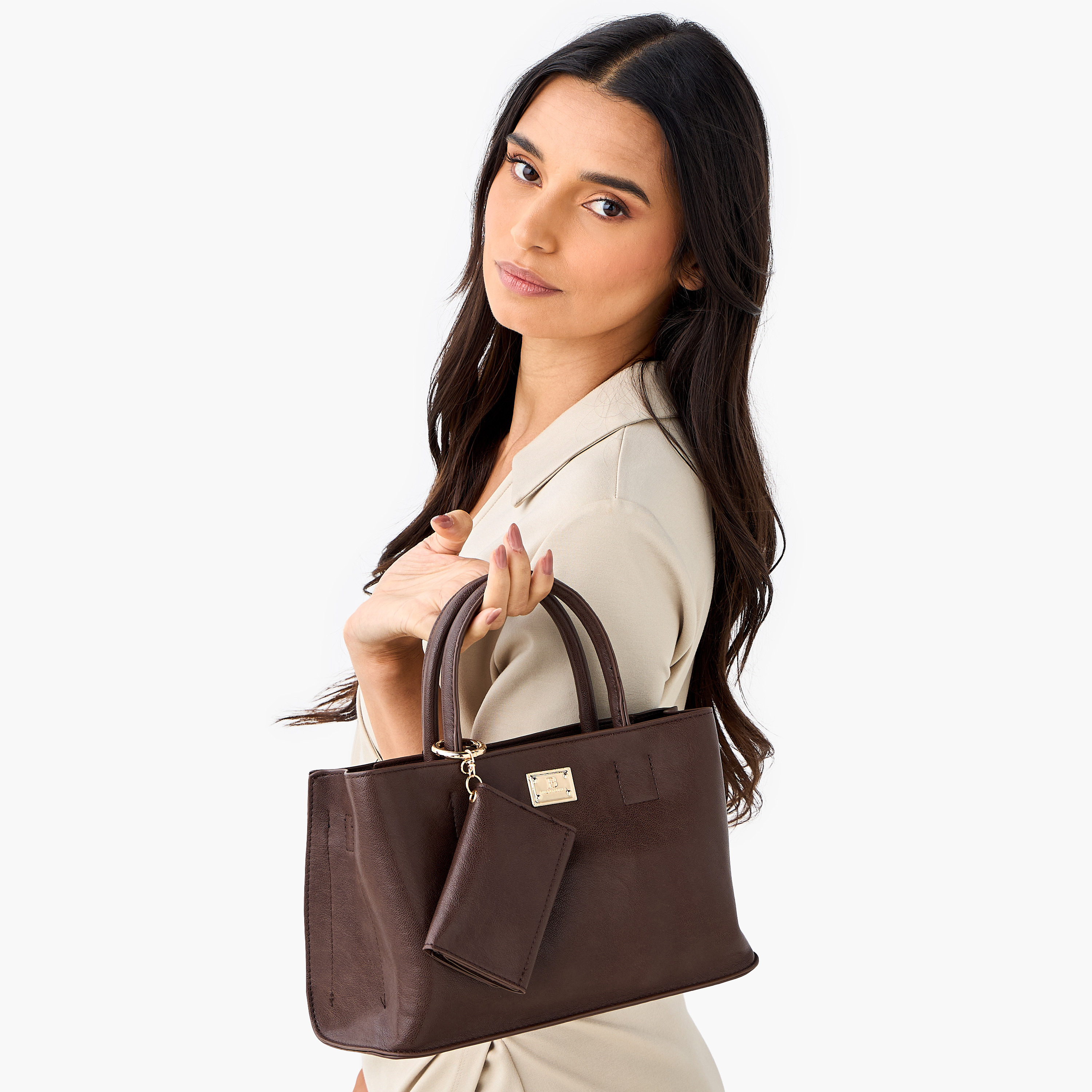 Flora Bella Solid Tote Bag with Adjustable Strap and Detachable Pouch-women-bagsandwallets-handbags-image-9