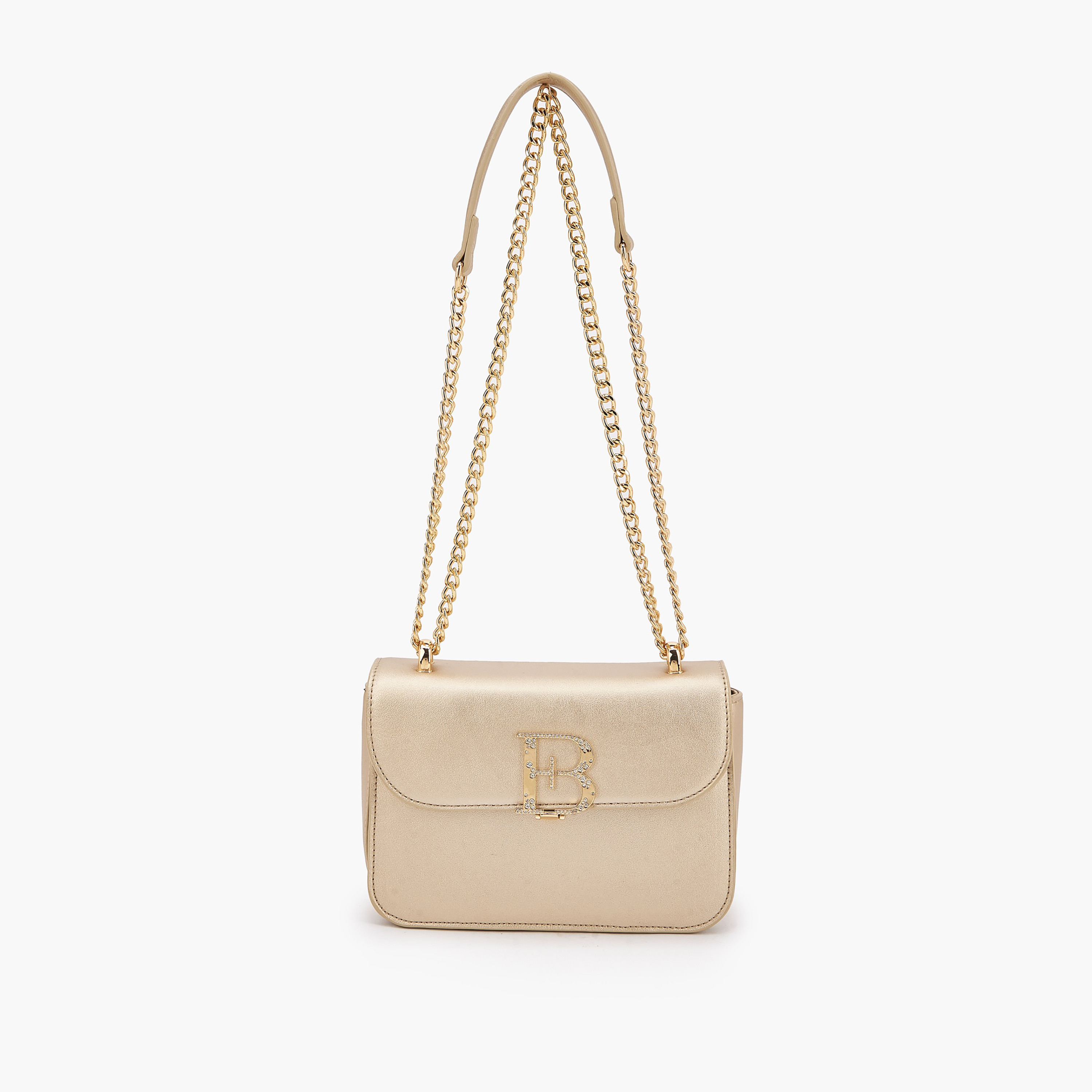 شنطة كروس بودي مزينة بشعار مع حزام سلسلة من فلورا بيلا-women-bagsandwallets-handbags-image-1
