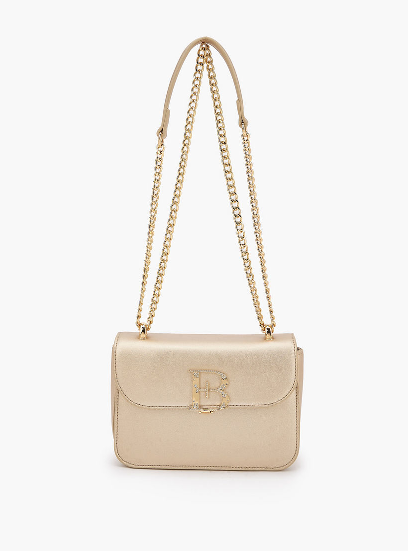 شنطة كروس بودي مزينة بشعار مع حزام سلسلة من فلورا بيلا-women-bagsandwallets-handbags-image-1
