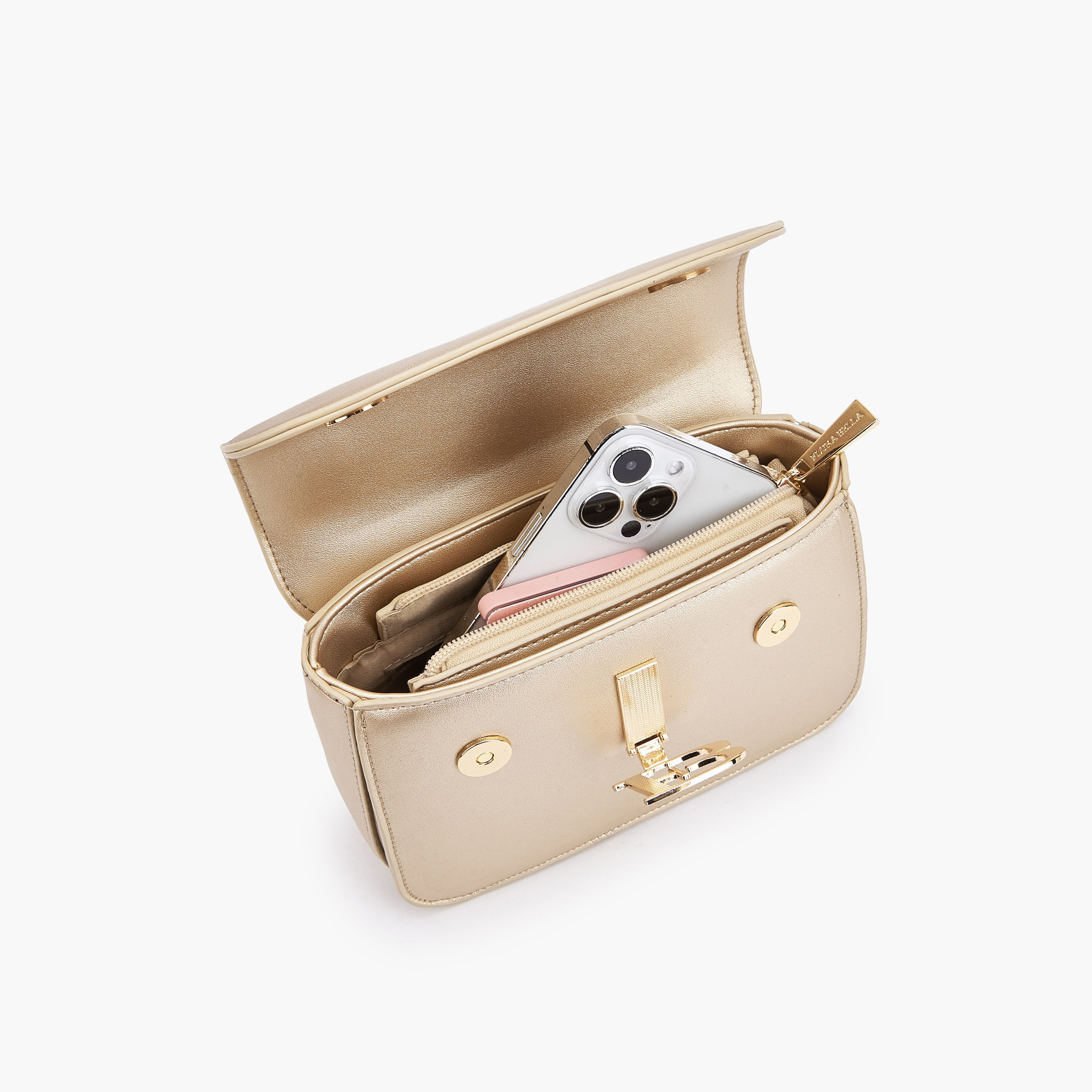 شنطة كروس بودي مزينة بشعار مع حزام سلسلة من فلورا بيلا-women-bagsandwallets-handbags-image-8