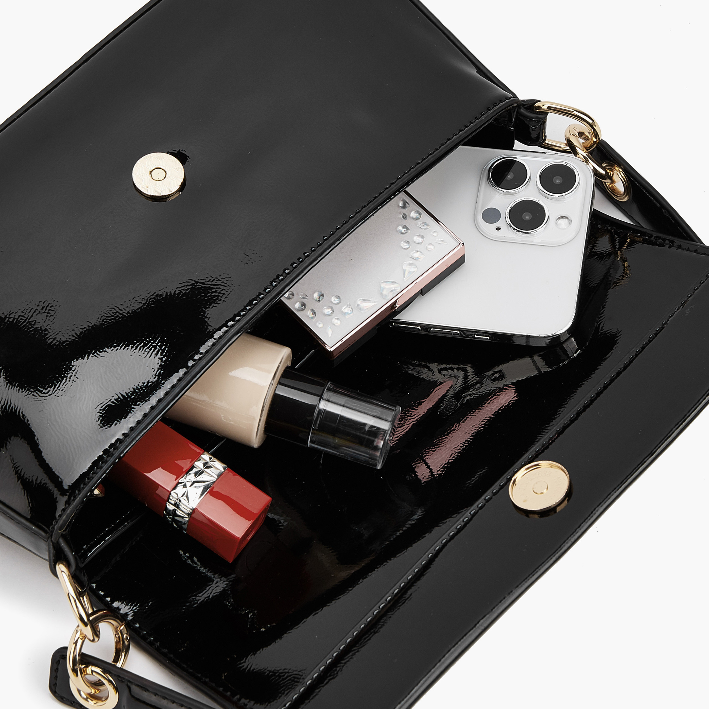 شنطة كتف سادة بمقبض حزام وطية إغلاق من فلورا بيلا-women-bagsandwallets-handbags-image-7