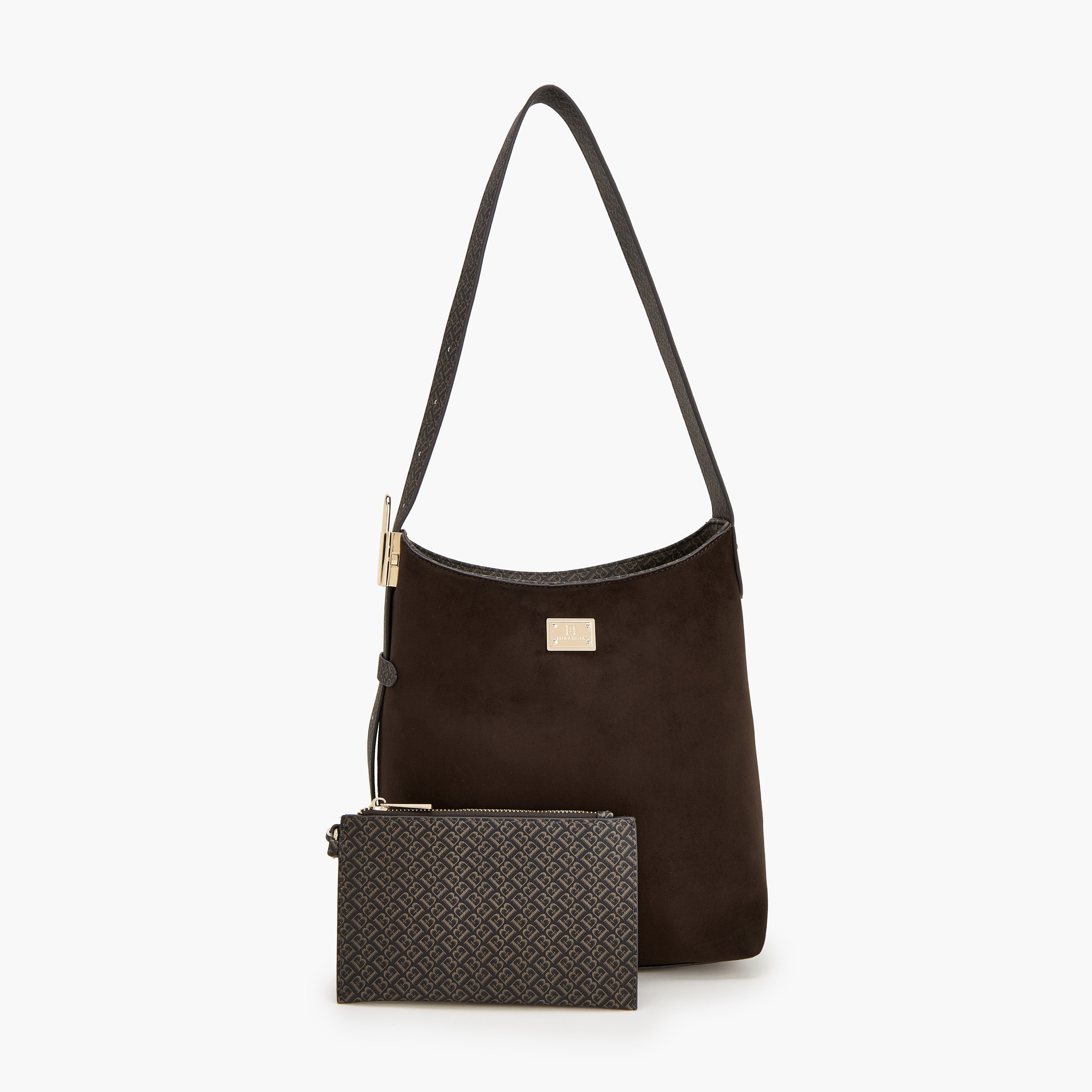 Flora Bella Monogram Print Shoulder Bag with Pouch-women-bagsandwallets-handbags-image-1