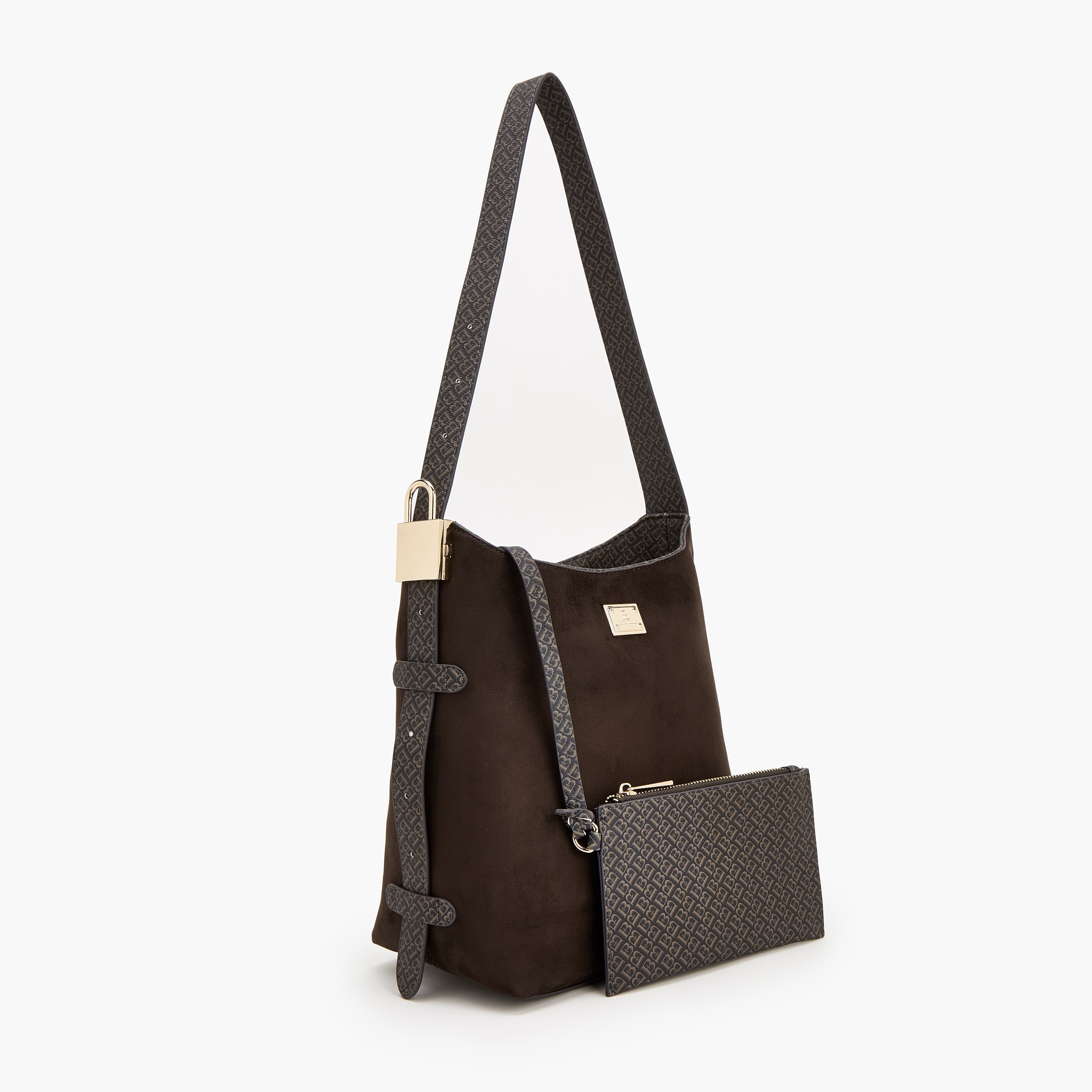 Flora Bella Monogram Print Shoulder Bag with Pouch-women-bagsandwallets-handbags-image-2