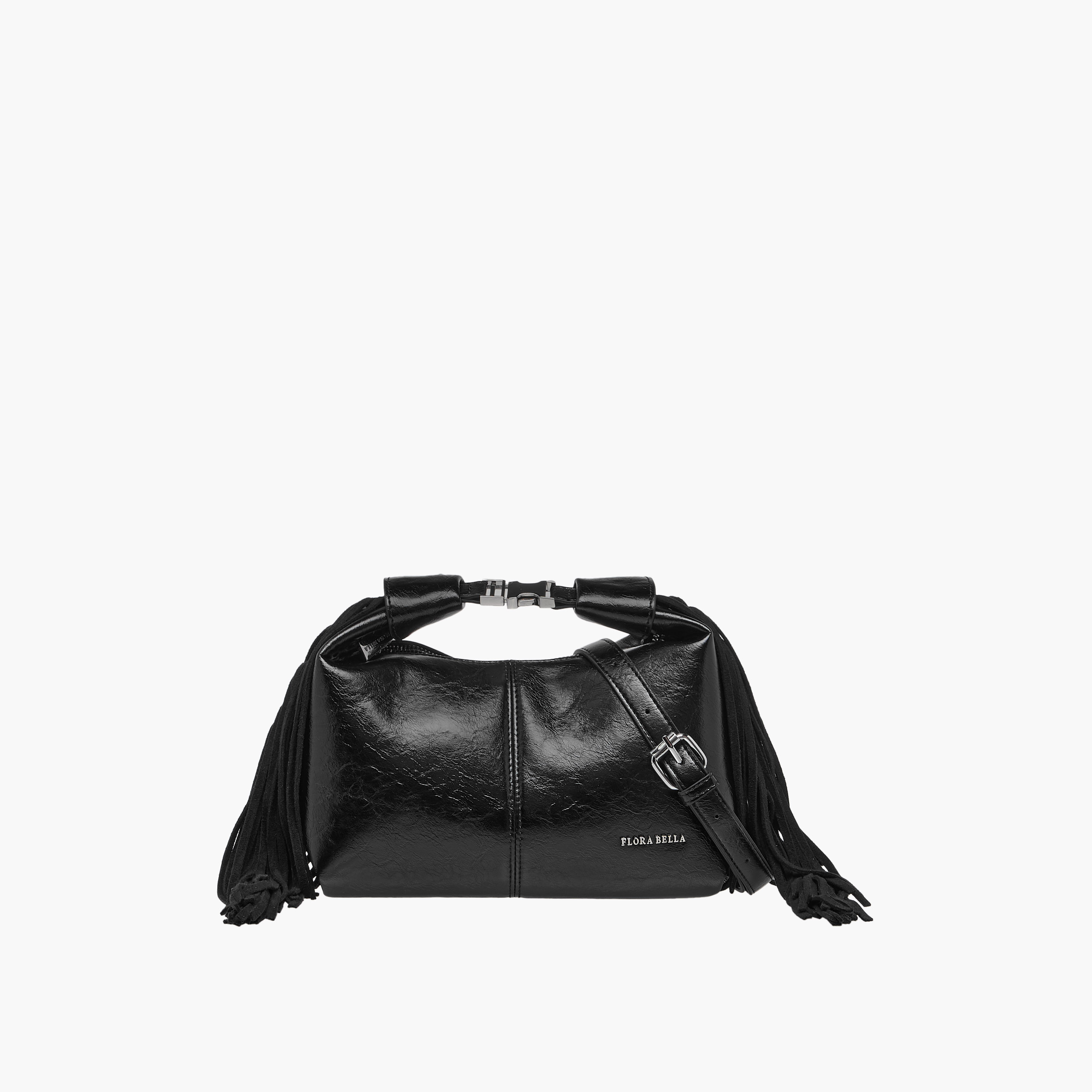 Flora Bella Textured Shoulder Bag with Adjustable Strap and Zip Closure-women-bagsandwallets-handbags-image-1
