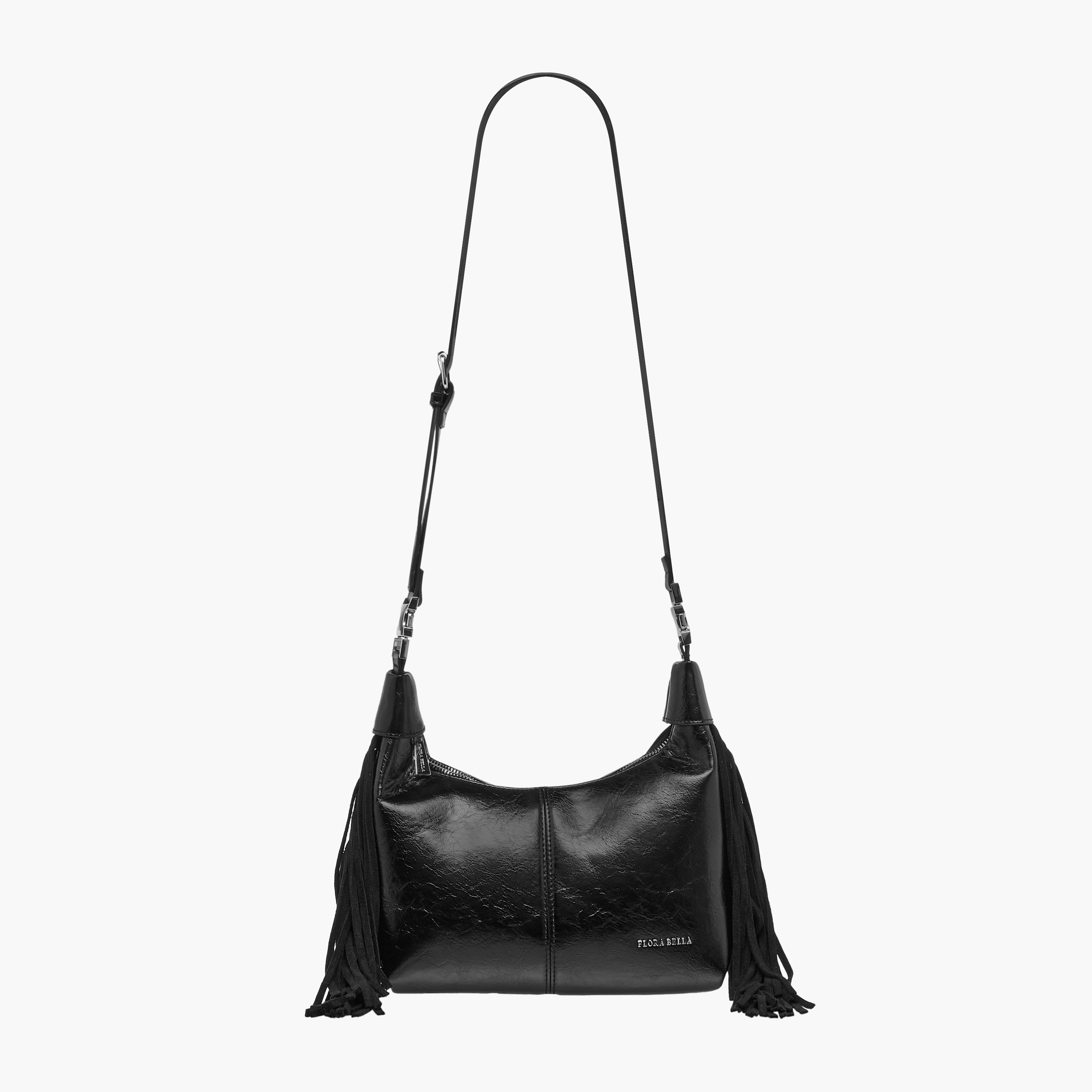 Flora Bella Textured Shoulder Bag with Adjustable Strap and Zip Closure-women-bagsandwallets-handbags-image-3