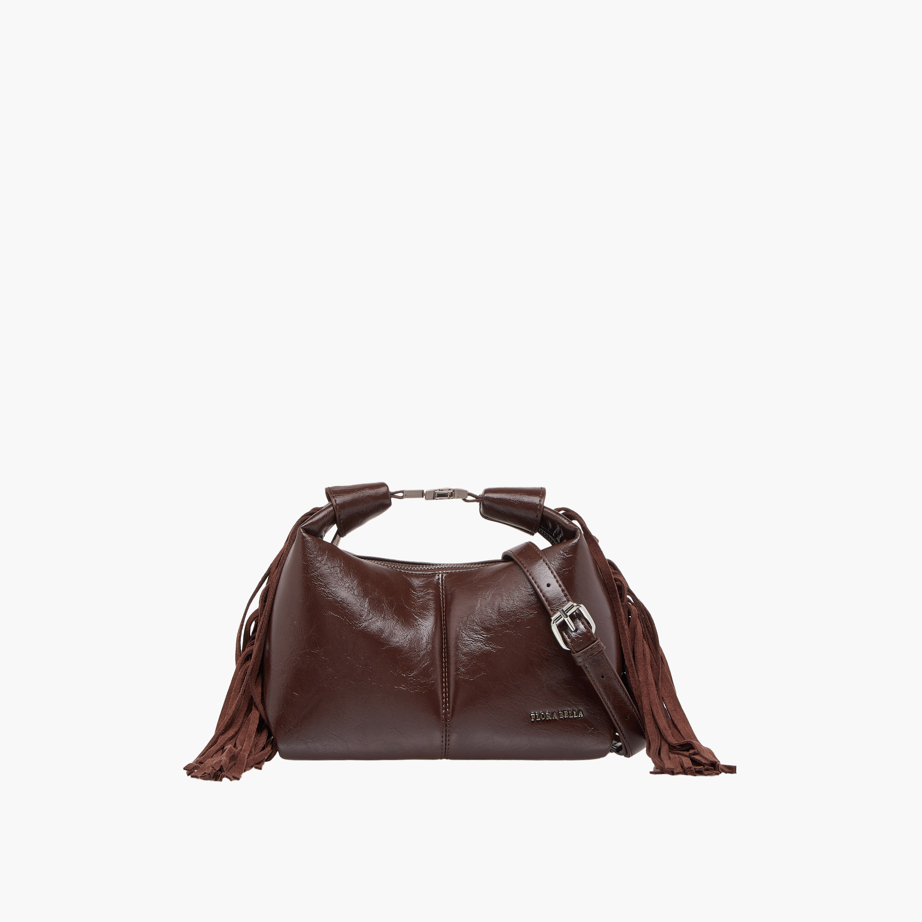 Flora Bella Textured Shoulder Bag with Adjustable Strap and Zip Closure-women-bagsandwallets-handbags-image-1