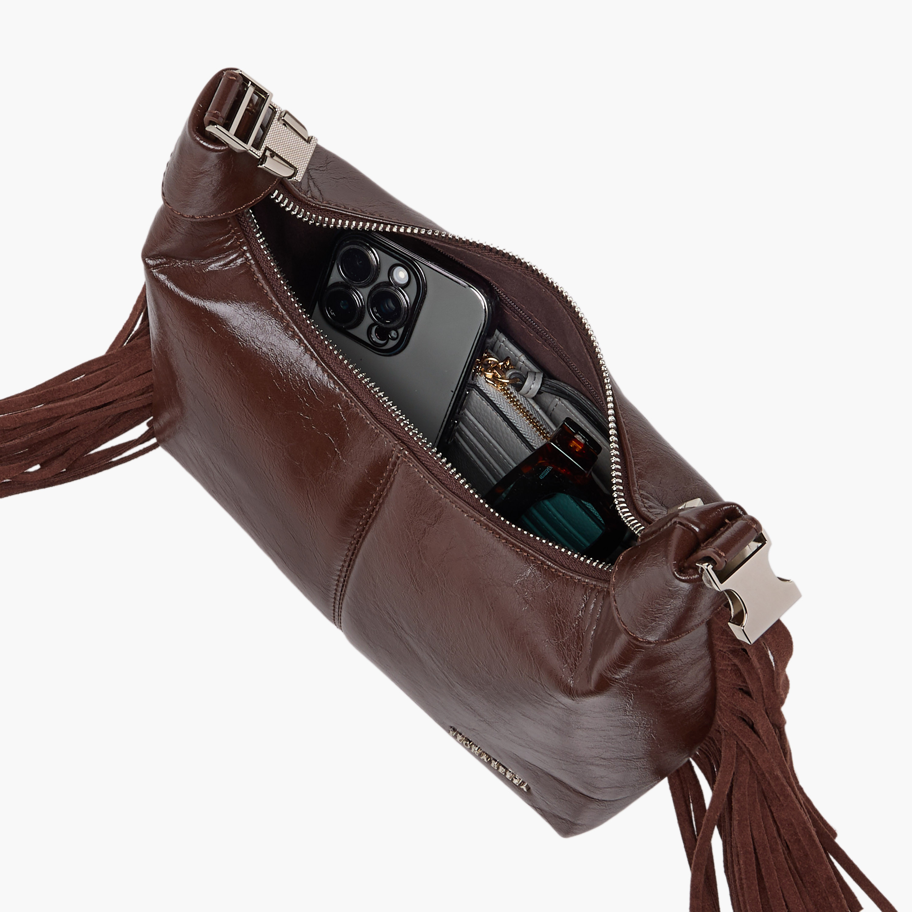 Flora Bella Textured Shoulder Bag with Adjustable Strap and Zip Closure-women-bagsandwallets-handbags-image-9