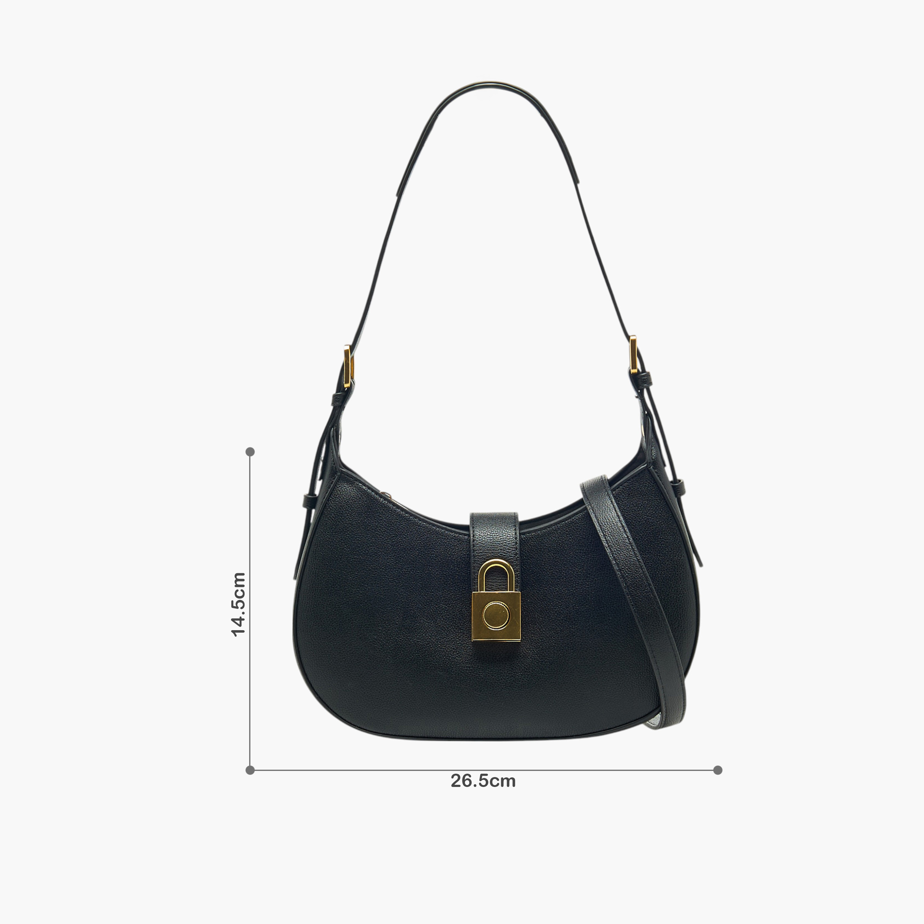 Flora Bella Solid Shoulder Bag with Adjustable Strap and Zip Closure-women-bagsandwallets-handbags-image-2