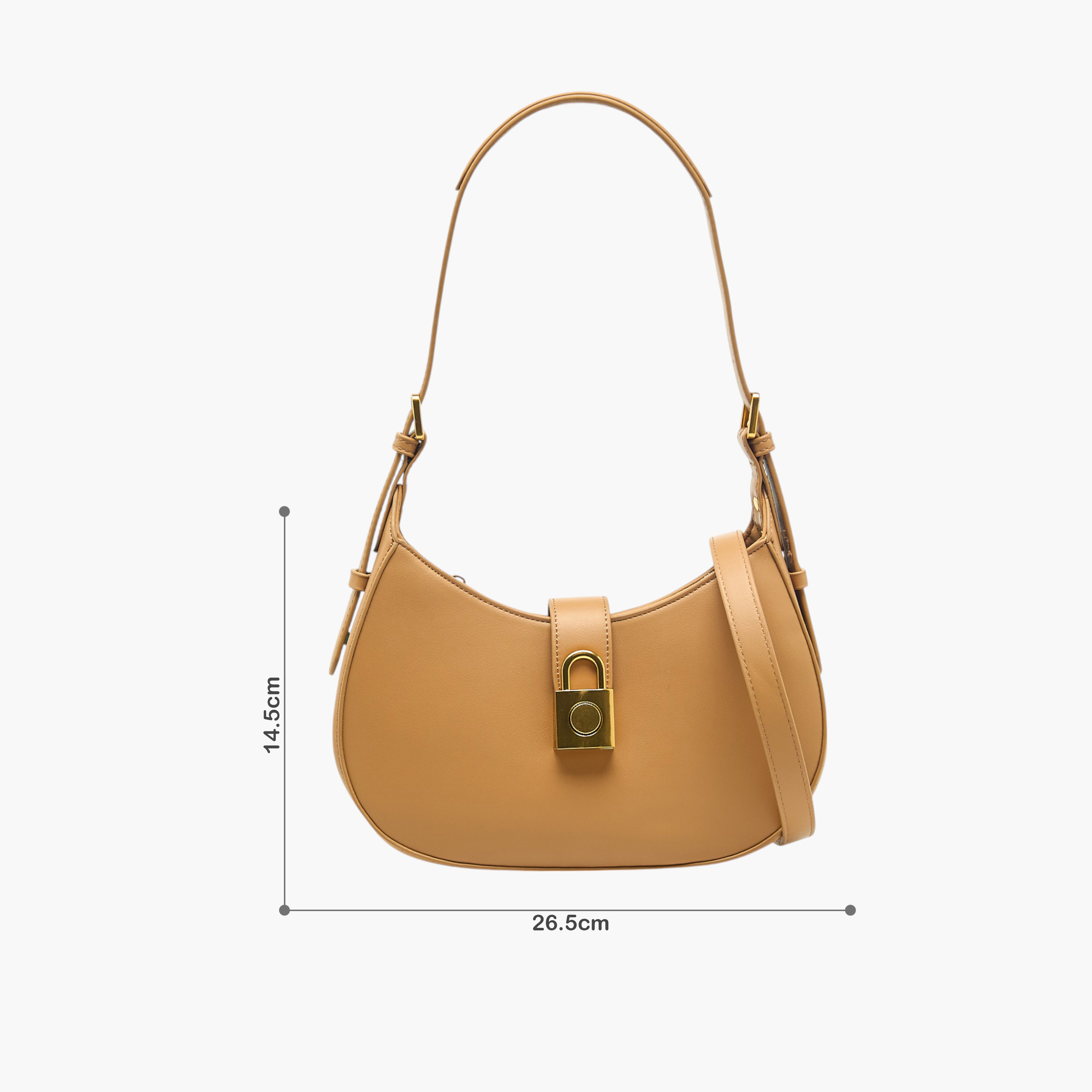Flora Bella Solid Shoulder Bag with Adjustable Strap and Zip Closure-women-bagsandwallets-handbags-image-2