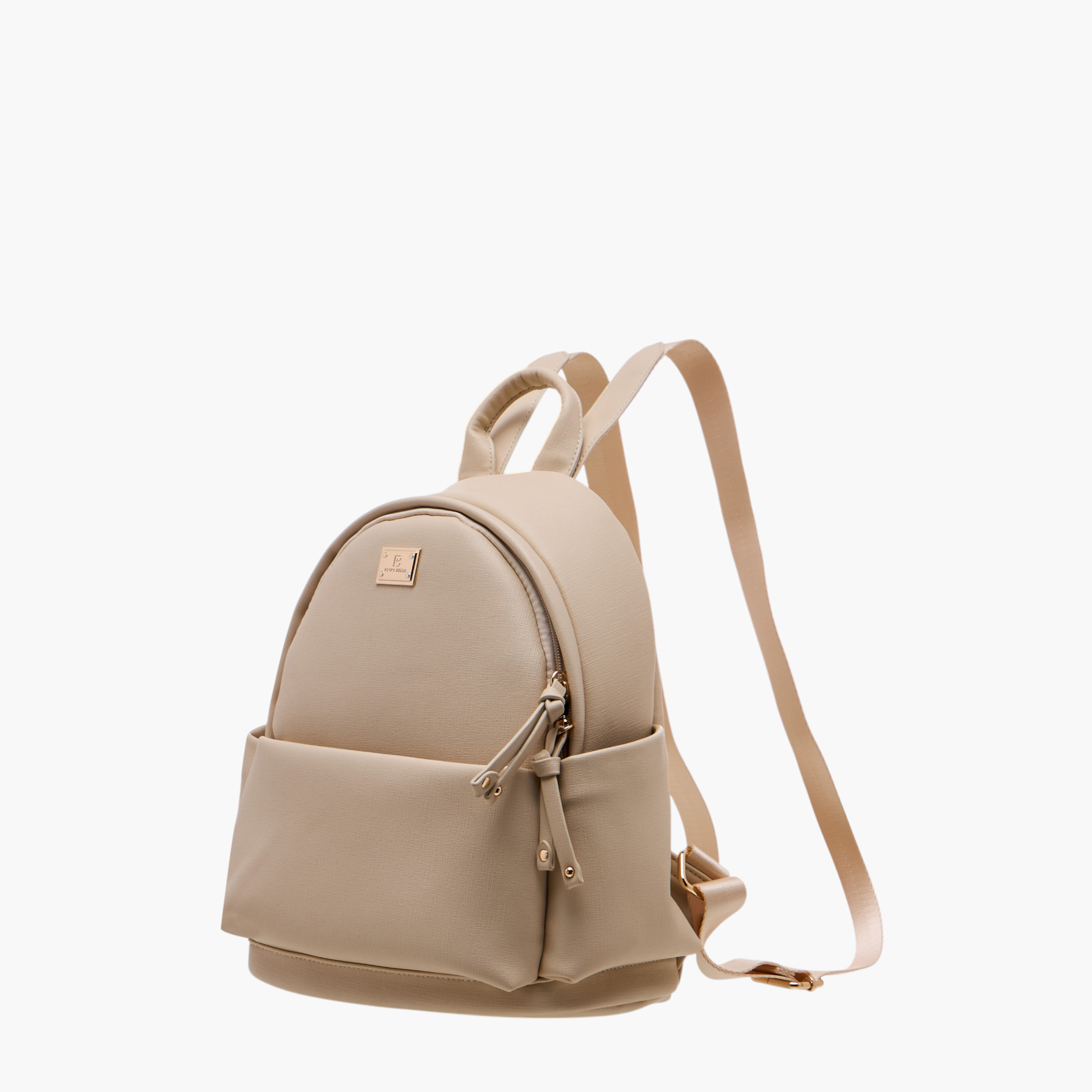 Flora Bella Solid Backpack with Adjustable Straps and Zip Closure - 14x27x32 cm-women-bagsandwallets-backpacks-image-2