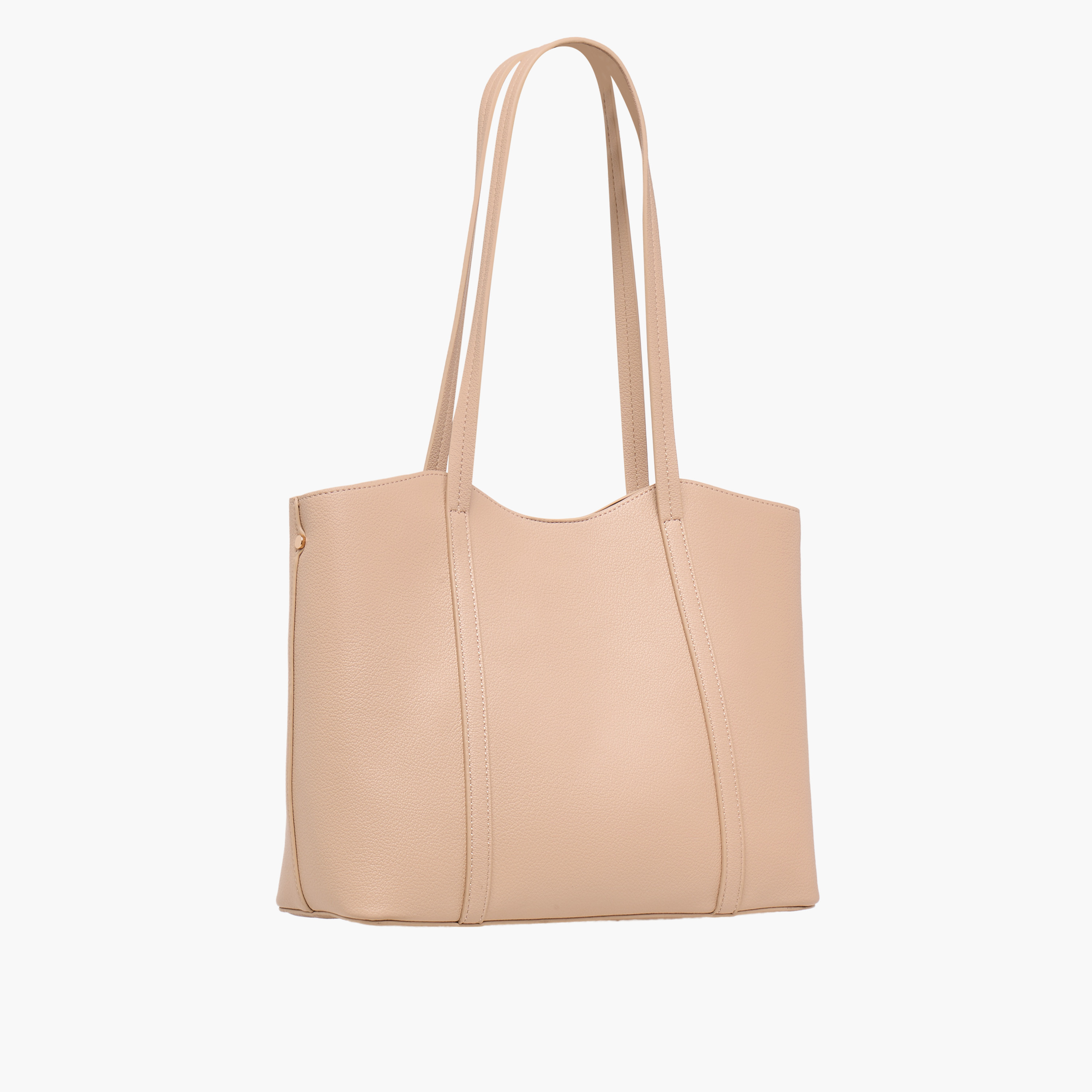 Flora Bella Solid Tote Bag with Double Handles and Floral Charm-women-bagsandwallets-handbags-image-4