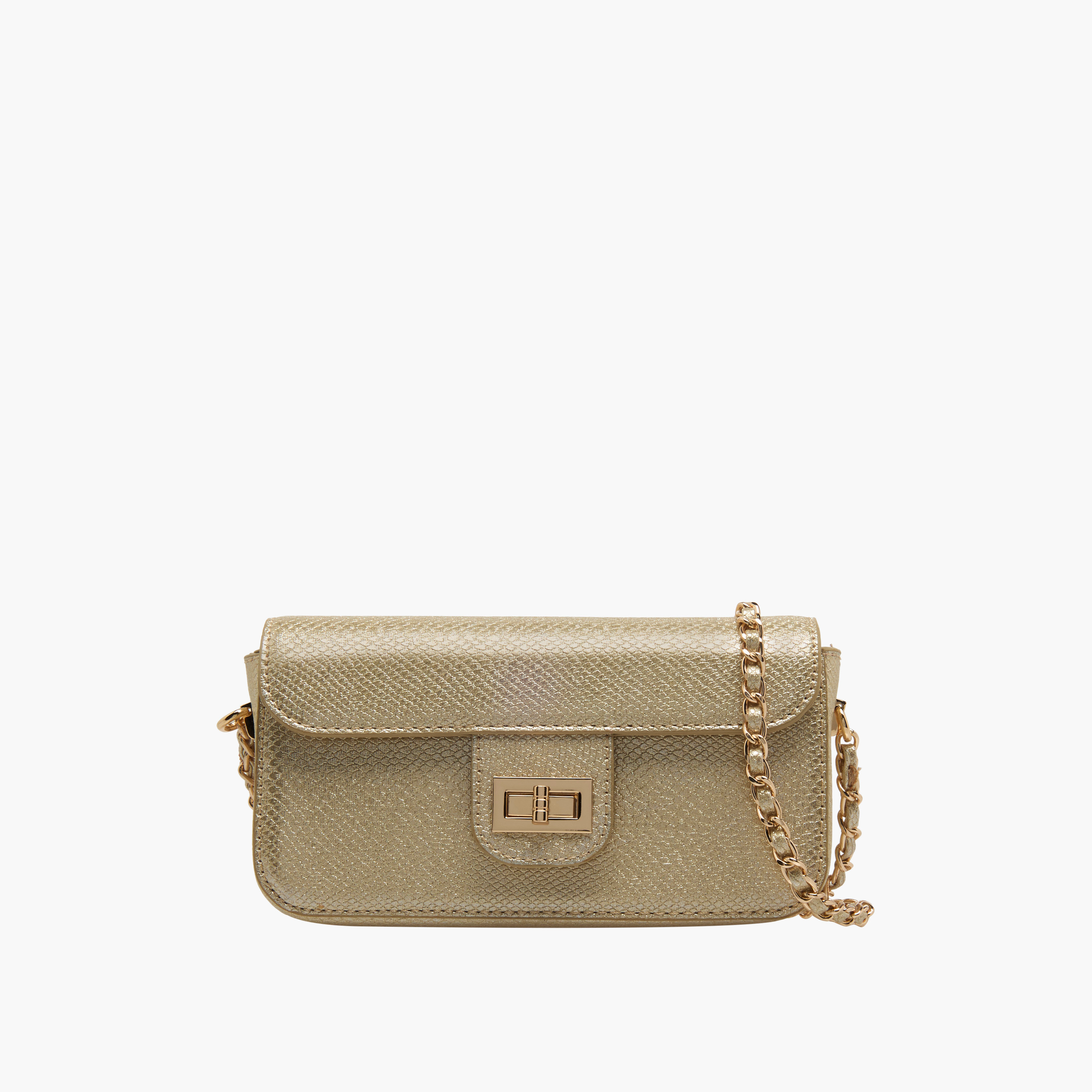 شنطة كروس بودي بارزة الملمس بحزام سلسلة من فلورا بيلا-women-bagsandwallets-handbags-image-1
