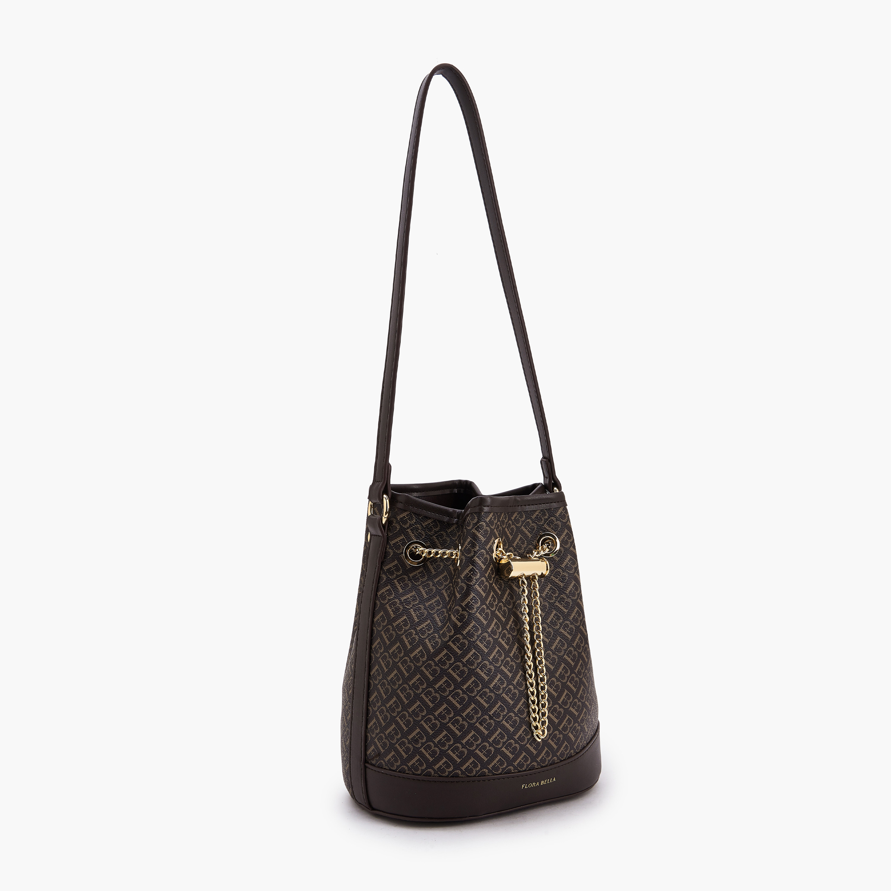 شنطة دلو بطبعات مونوجرام مع شنطة صغيرة من فلورا بيلا-women-bagsandwallets-handbags-image-4