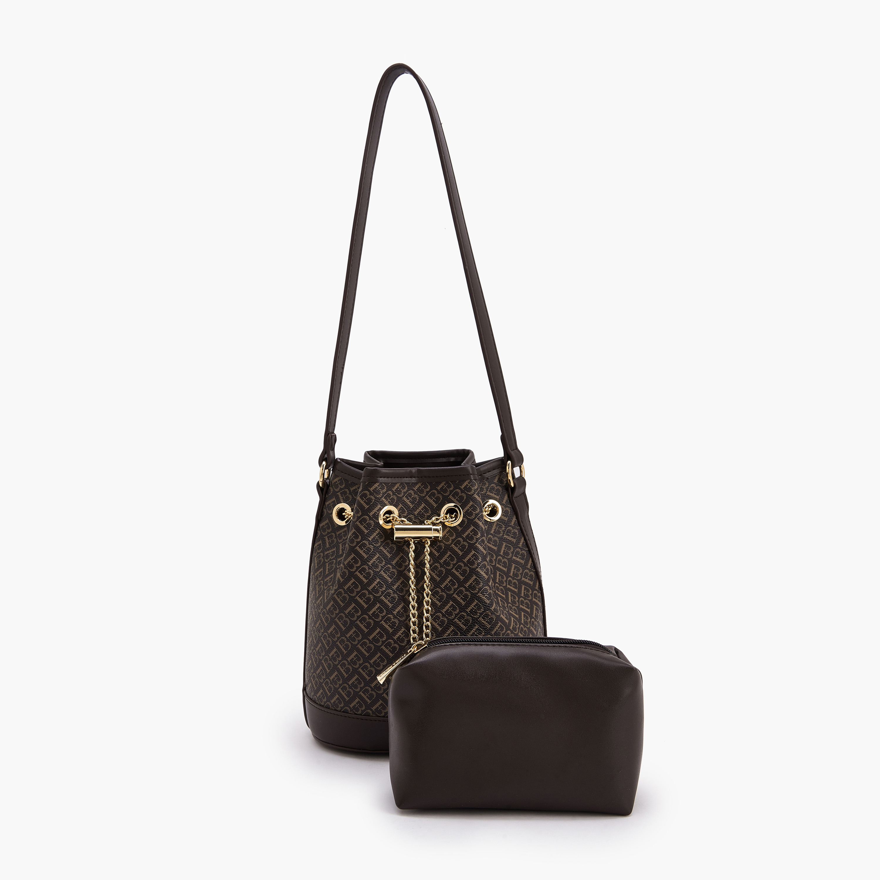 شنطة دلو بطبعات مونوجرام مع شنطة صغيرة من فلورا بيلا-women-bagsandwallets-handbags-image-7
