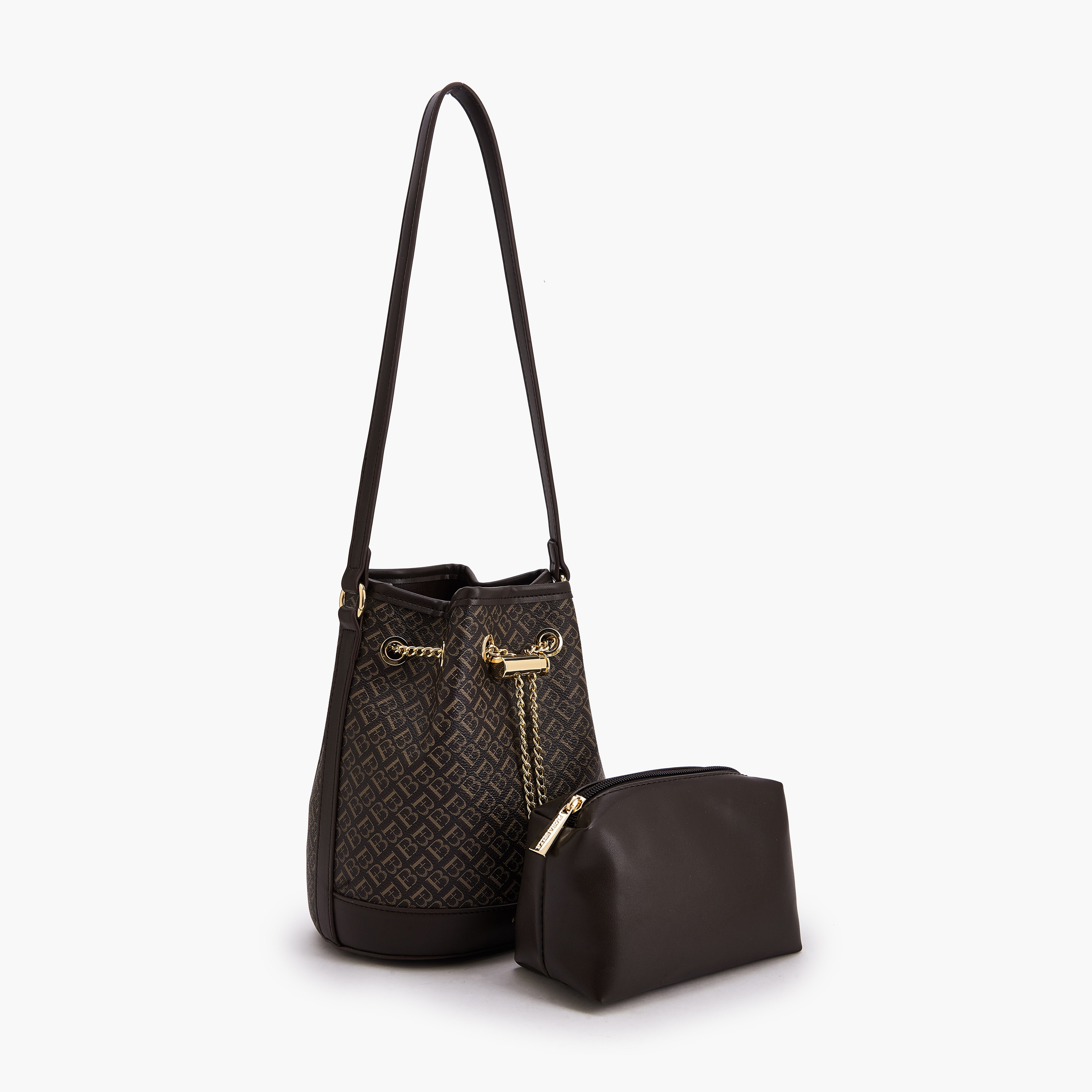 شنطة دلو بطبعات مونوجرام مع شنطة صغيرة من فلورا بيلا-women-bagsandwallets-handbags-image-8