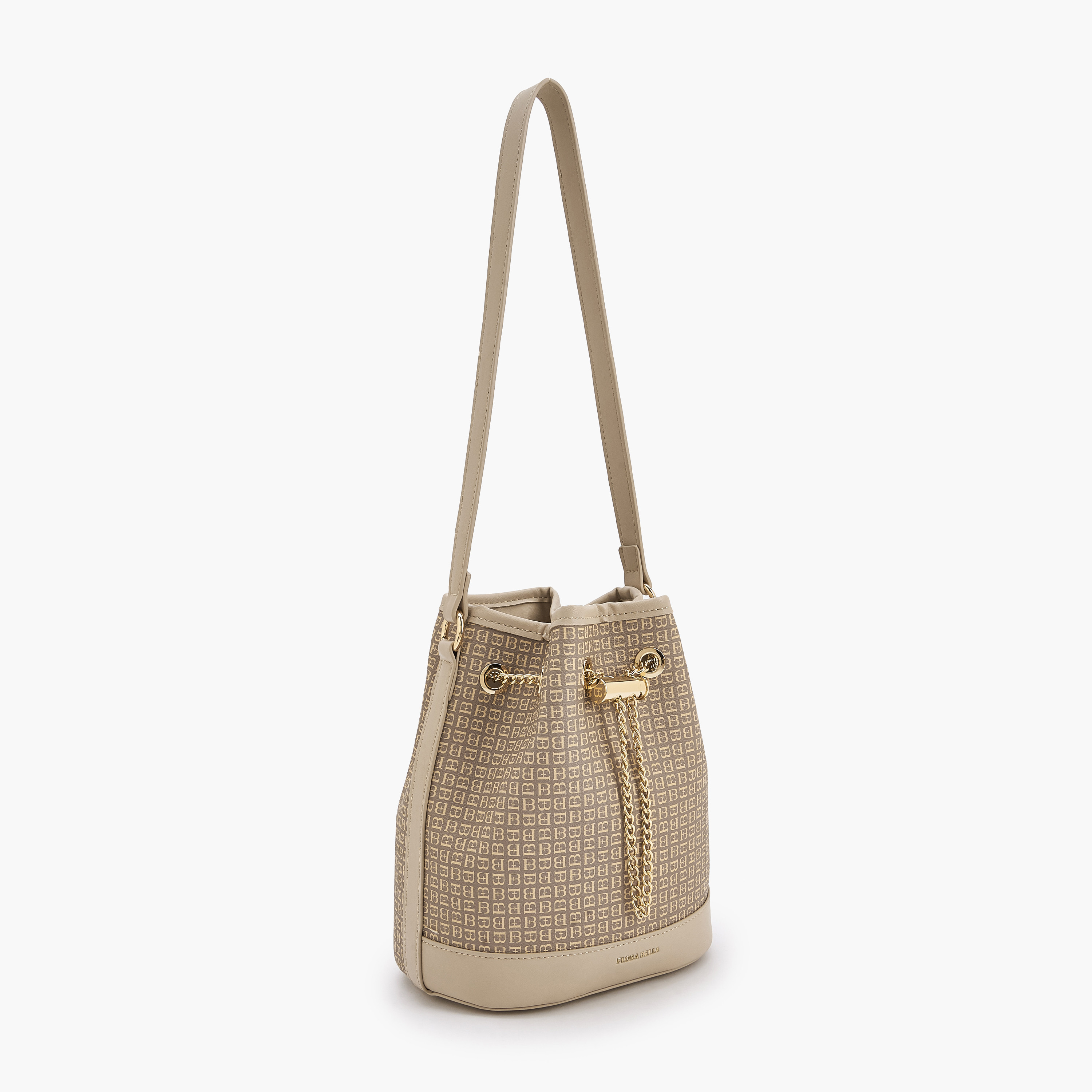 شنطة دلو بطبعات مونوجرام مع شنطة صغيرة من فلورا بيلا-women-bagsandwallets-handbags-image-3