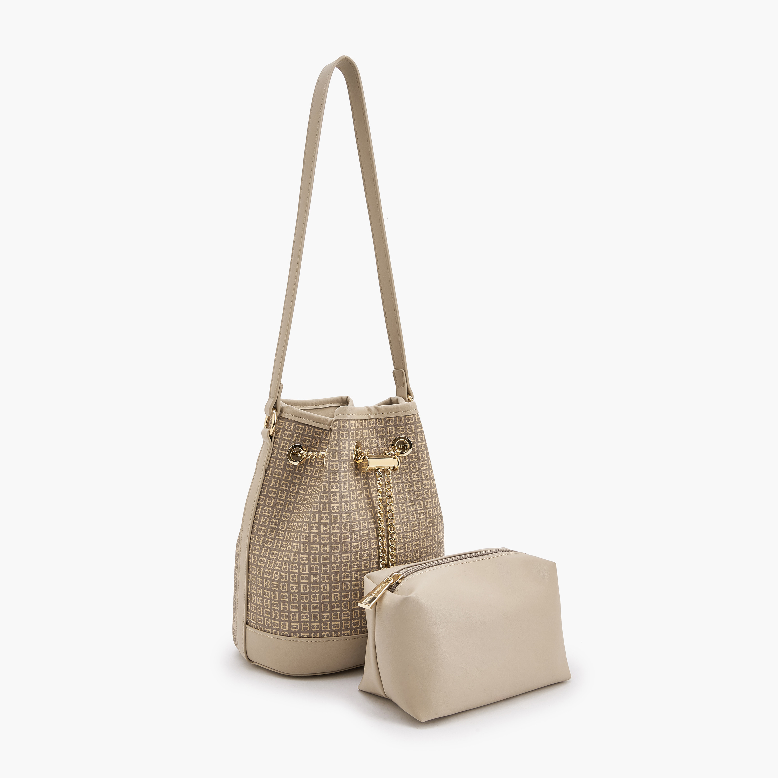 شنطة دلو بطبعات مونوجرام مع شنطة صغيرة من فلورا بيلا-women-bagsandwallets-handbags-image-7