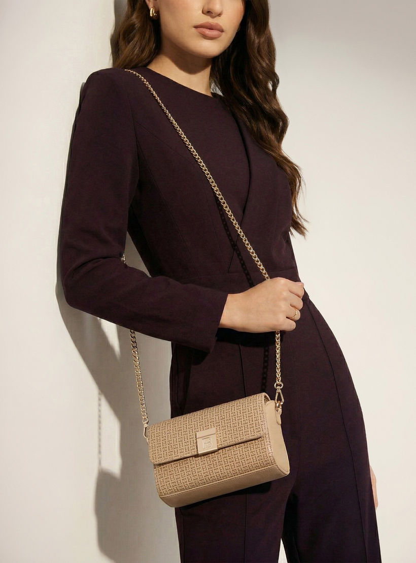 Flora Bella Monogram Print Crossbody Bag with Chain Strap-women-bagsandwallets-handbags-image-1