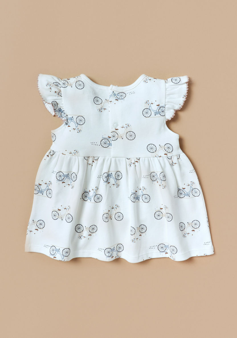 Juniors All-Over Print Dress with Ruffles and Button Closure-Dresses, Gowns & Frocks-image-3