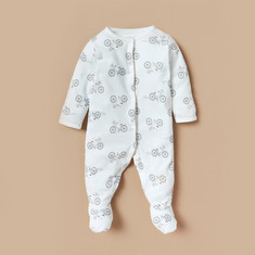 Juniors All-Over Bicycle Print Closed Feet Sleepsuit
