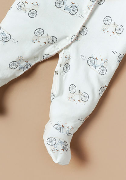 Juniors All-Over Bicycle Print Closed Feet Sleepsuit-Sleepsuits-image-2