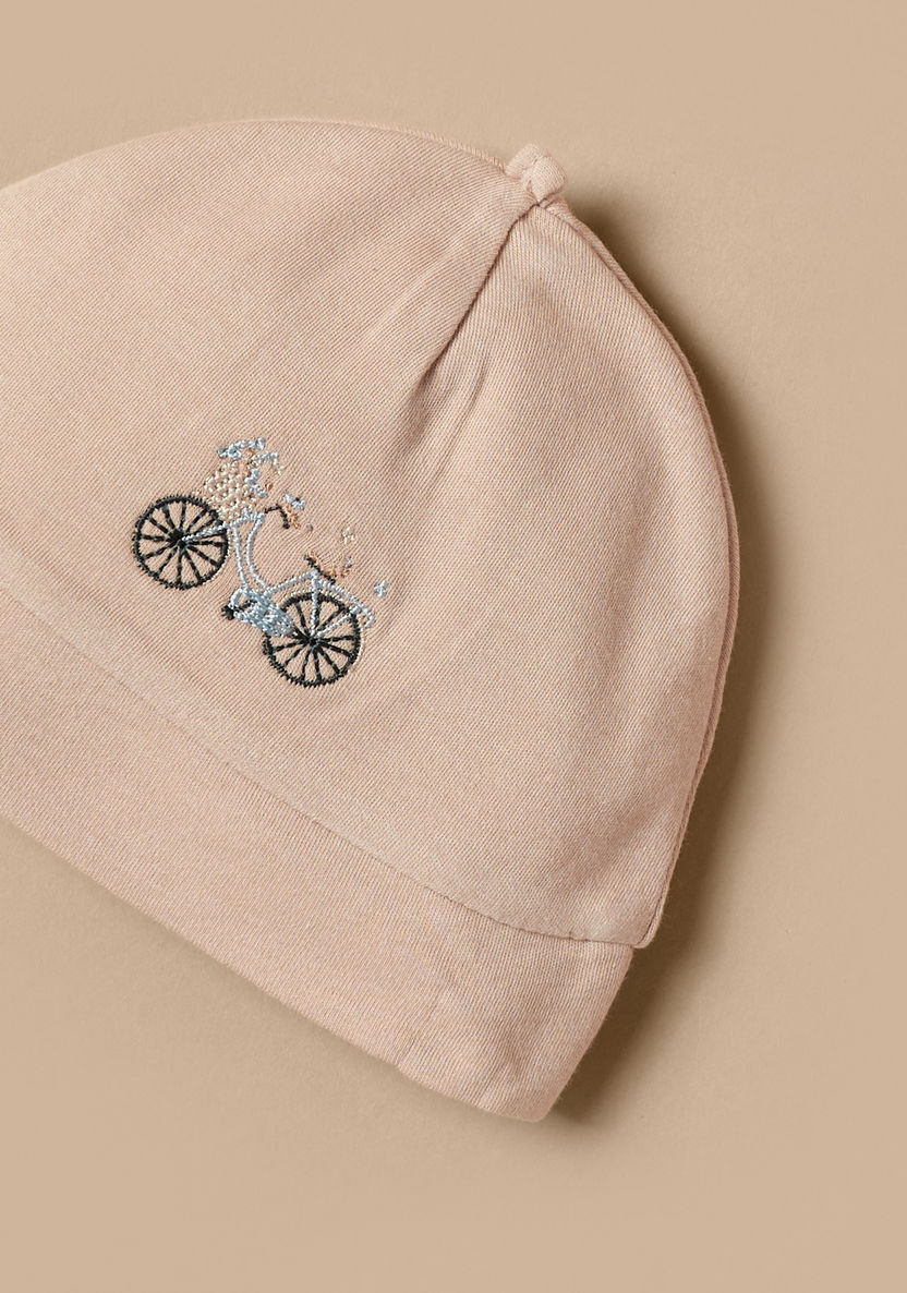Juniors Embroidered Bicycle Beanie Cap-Caps-image-1