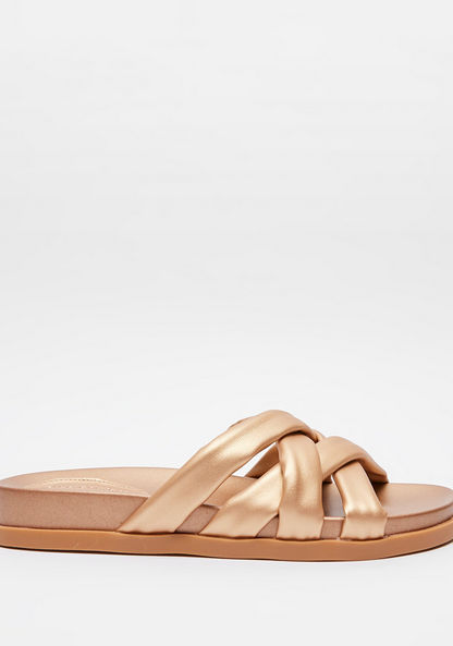 Le Confort Cross Strap Slip-On Flatform Heeled Sandals-Women%27s Flat Sandals-image-0