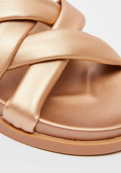 Le Confort Cross Strap Slip-On Flatform Heeled Sandals-Women%27s Flat Sandals-image-1