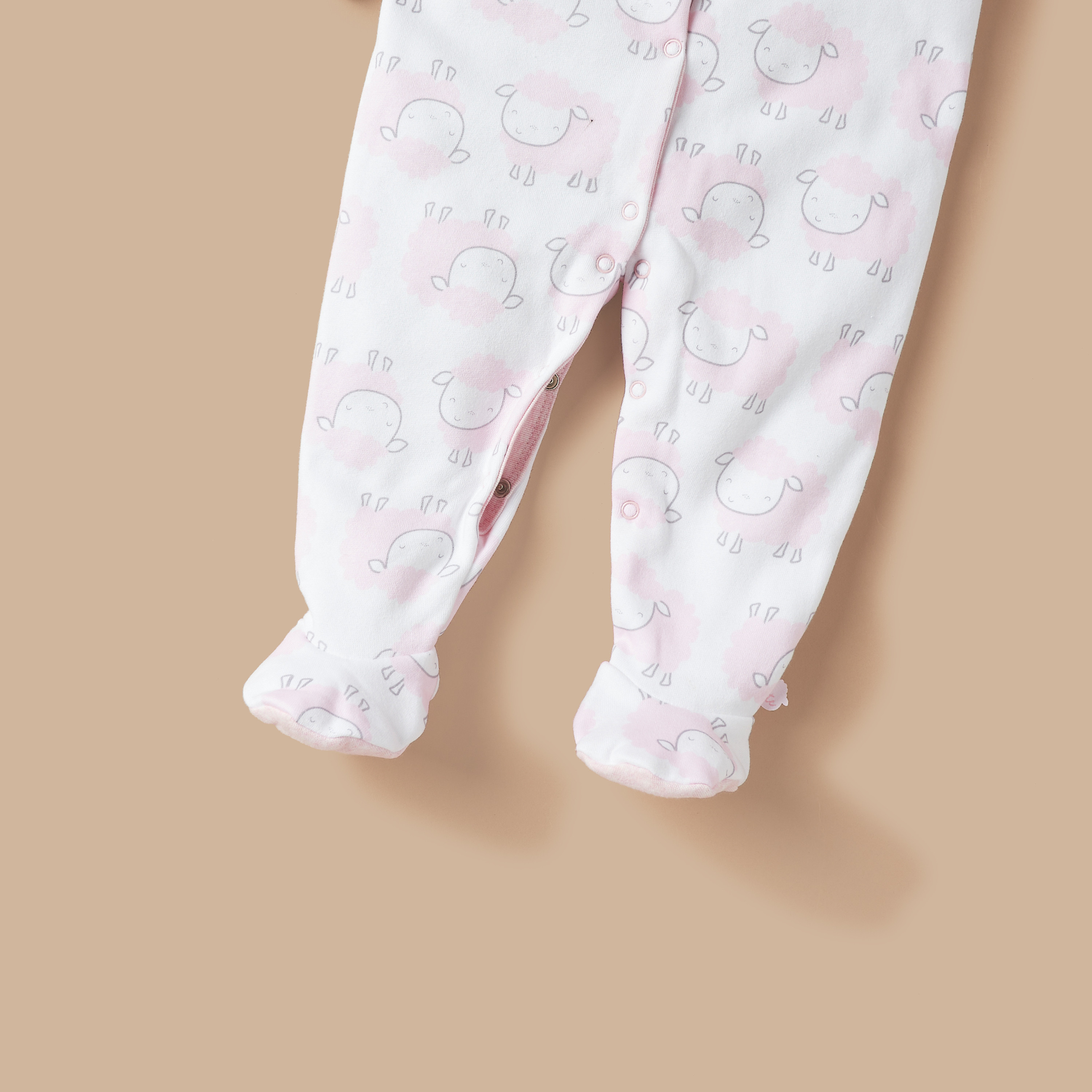 Juniors All-Over Sheep Print Closed Feet Sleepsuit-baby-girls-clothing-nightwear-sleepsuits-image-3