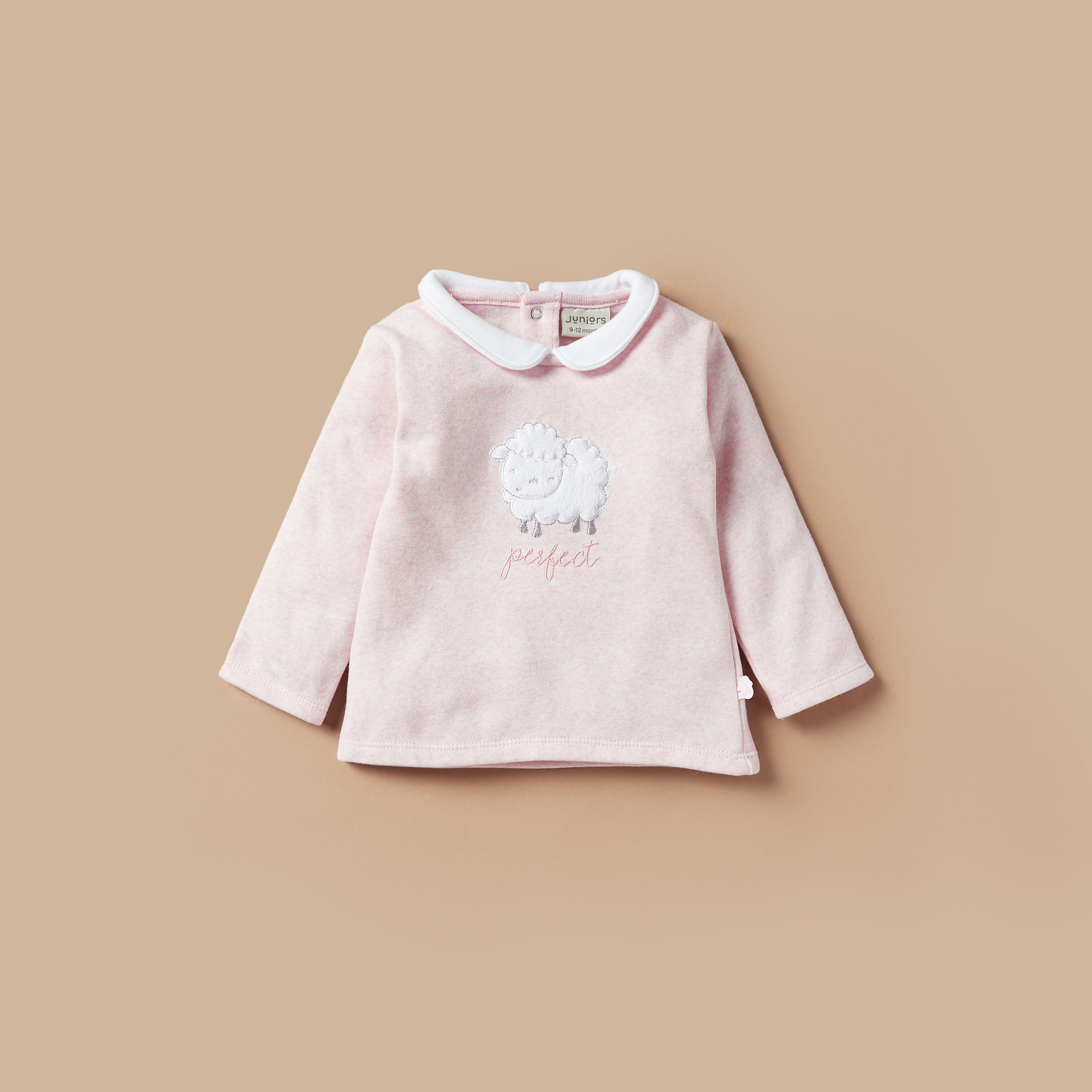 Juniors Sheep Applique Top and Pyjama Set-baby-girls-clothing-nightwear-pyjamasets-image-2