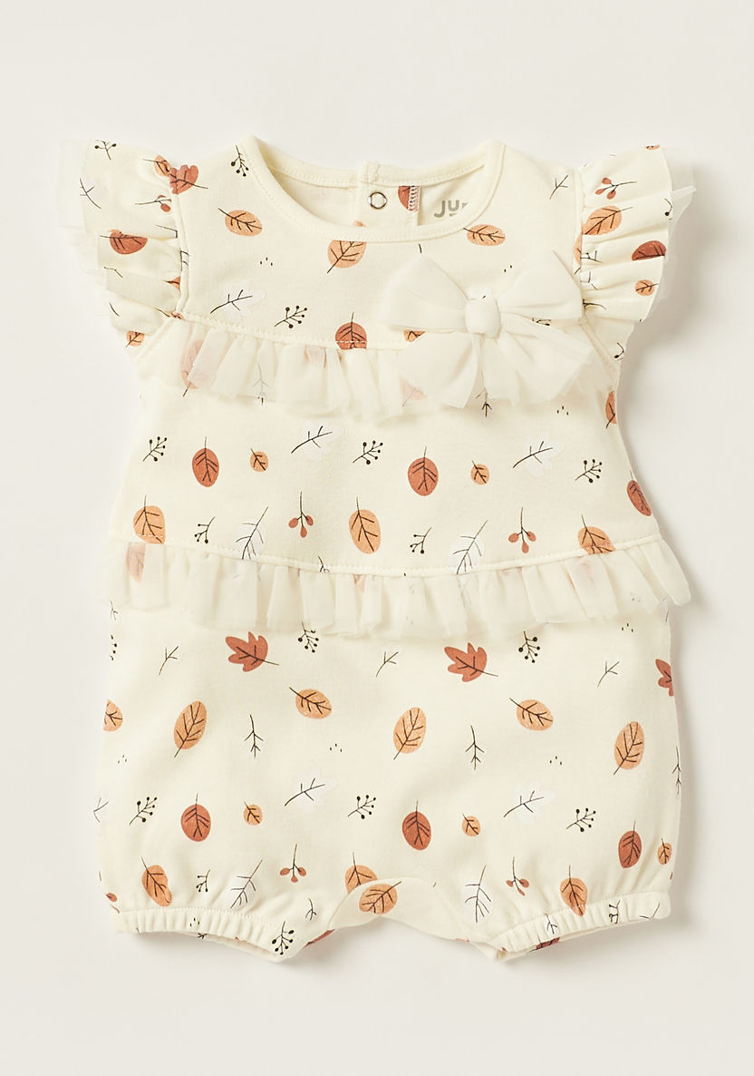 Juniors All Over Print Romper with Round Neck and Lace Detail-Rompers%2C Dungarees and Jumpsuits-image-0