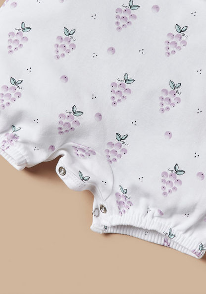 Juniors Grapes Print Romper with Frill and Bow Detail-Rompers%2C Dungarees and Jumpsuits-image-2